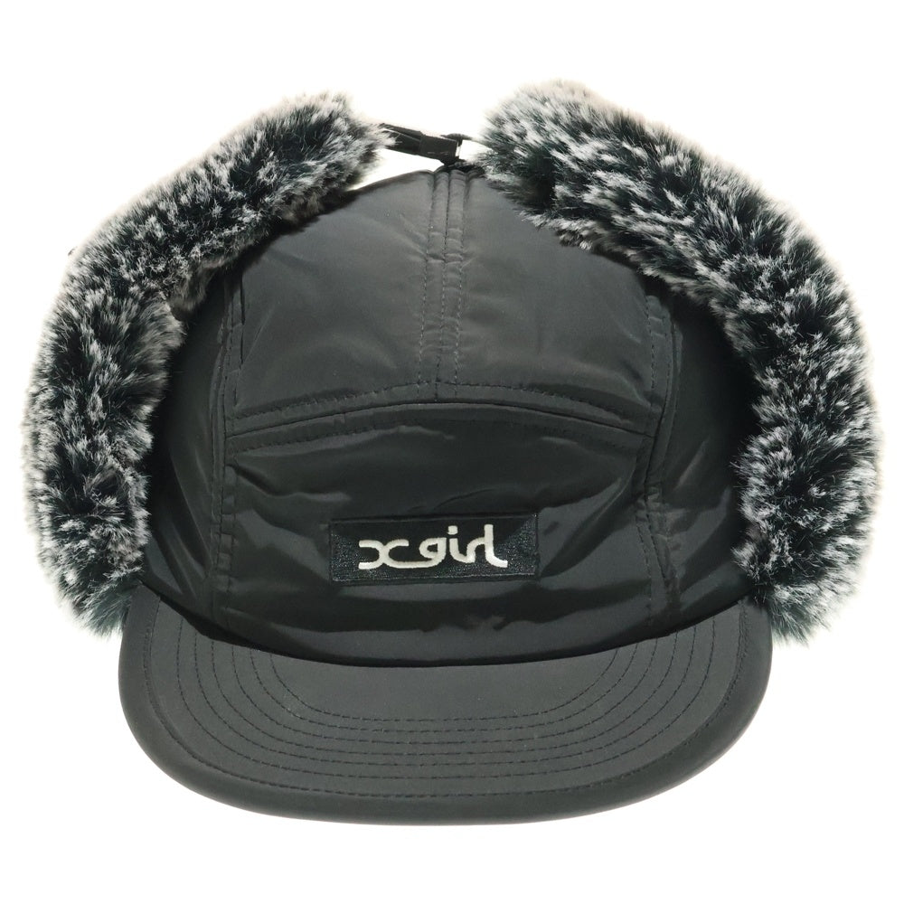 X-GIRL(エックスガール) DOG EAR JET CAP フライトキャップ ポリエステル 帽子 ブラック 105213051007