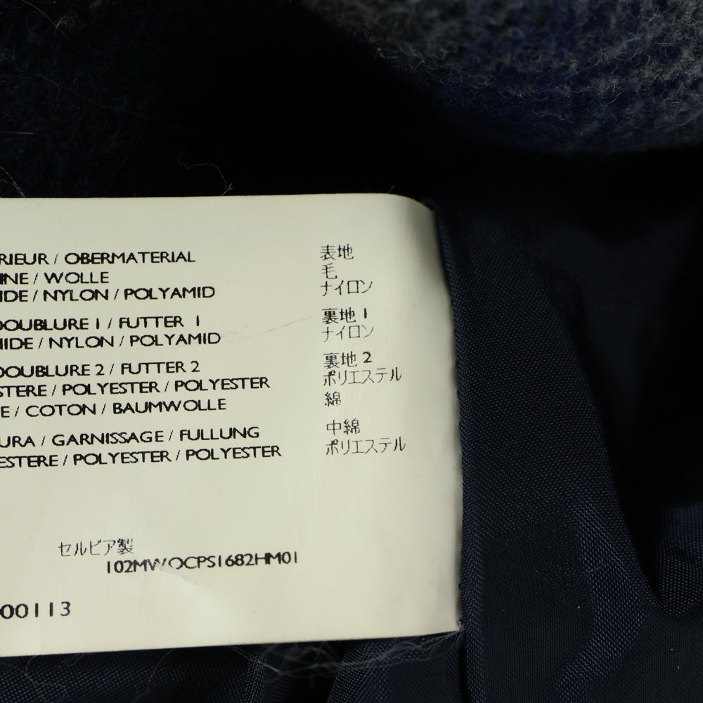 WOOLRICH(ウールリッチ) × JCREW US限定 JCREW別注 オンブレチェック ウール Pコート ロングコート ブルー 102MWOCPS1682HM01