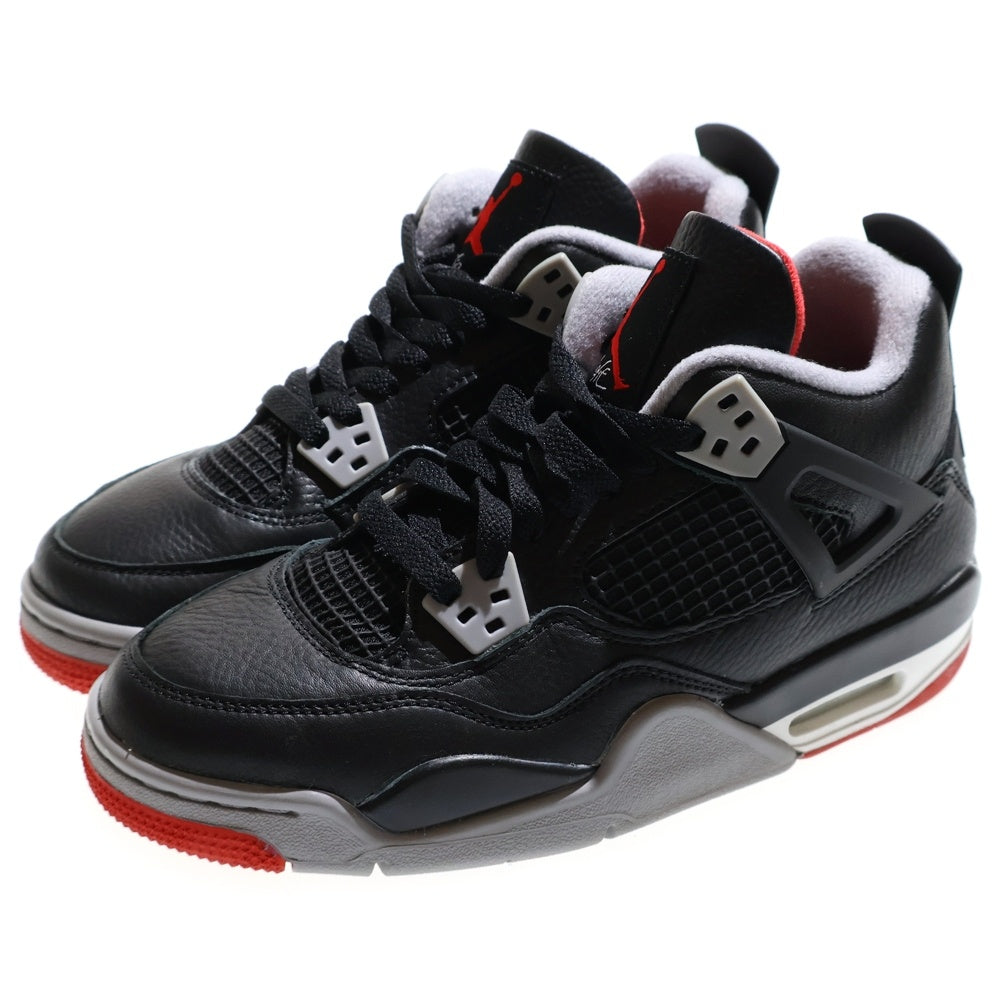 NIKE(ナイキ) GS AIR JORDAN 4 RETRO Bred Reimagined エアジョーダン4 レトロ ブレッドリイマジンド ハイカットスニーカー ブラック レディース US6Y/24cm FQ8213-006