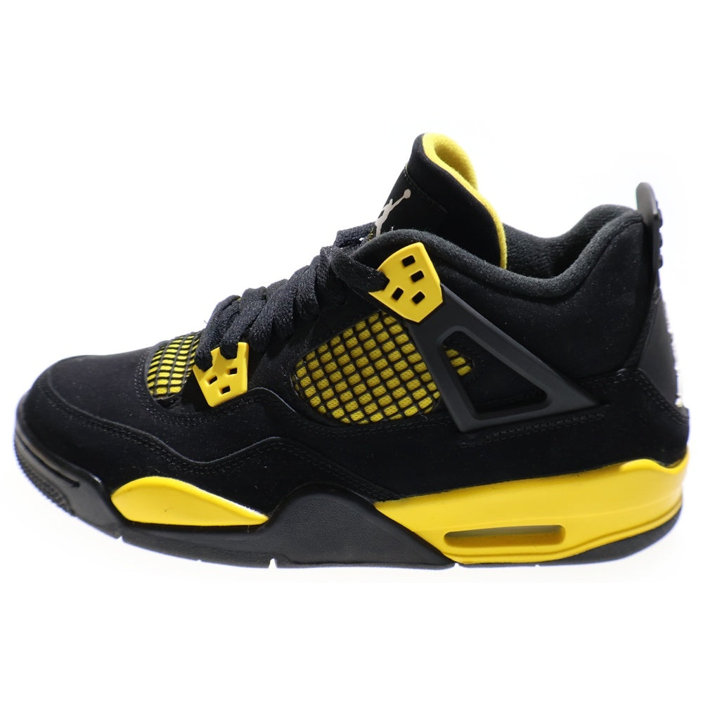 NIKE(ナイキ) GS AIR JORDAN 4 RETRO Thunder エアジョーダン4 レトロ サンダー ハイカットスニーカー ブラック レディース US6.5Y/24.5cm 408452-017