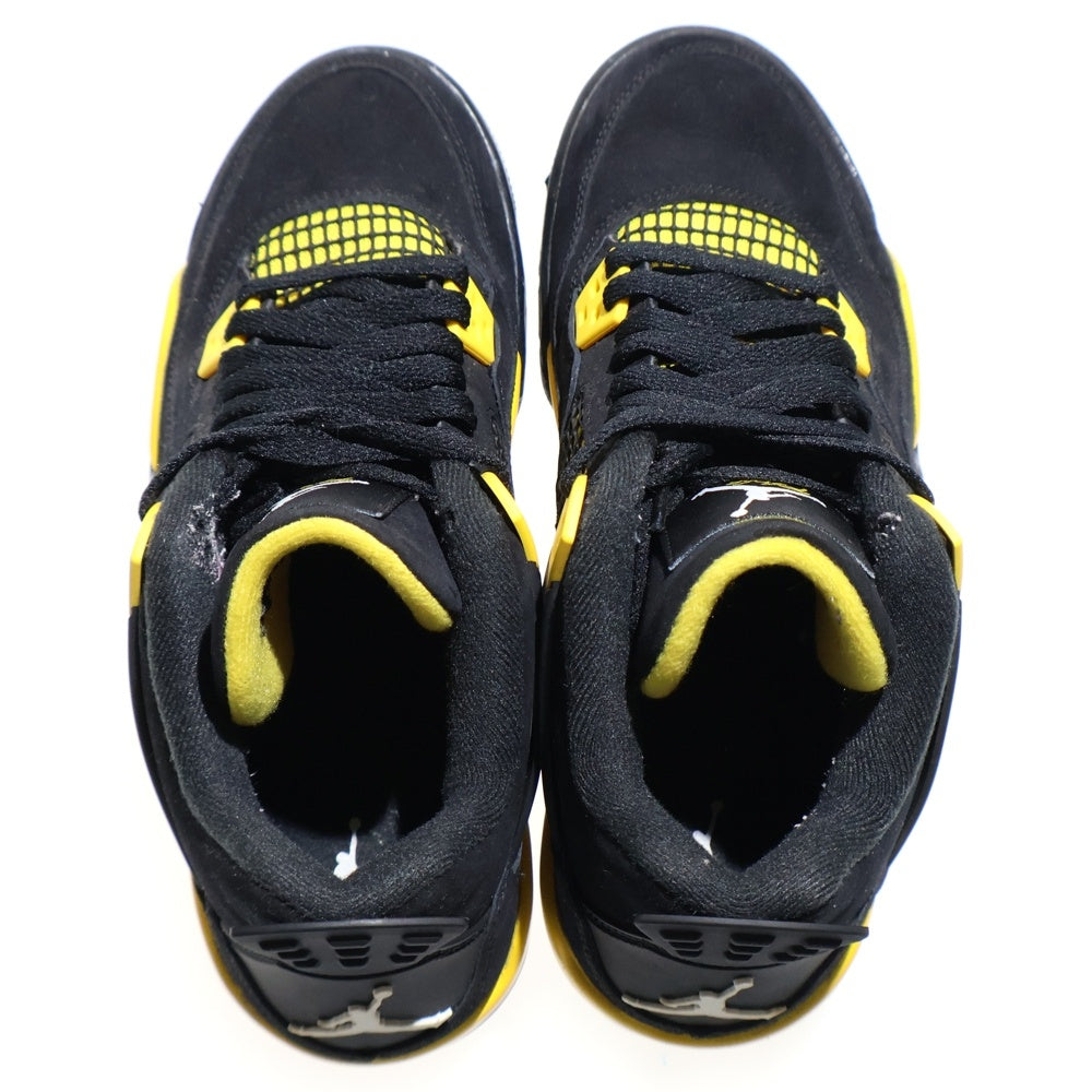 NIKE(ナイキ) GS AIR JORDAN 4 RETRO Thunder エアジョーダン4 レトロ サンダー ハイカットスニーカー ブラック レディース US6.5Y/24.5cm 408452-017
