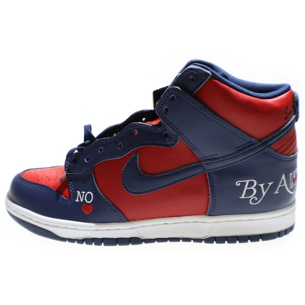 NIKE SB(ナイキエスビー) 22SS × SUPREME DUNK HIGH BY ANY MEANS シュプリーム ダンク バイ エニー ミーンズ ハイカットスニーカー レッド/ネイビー US8/26cm DN3741-600