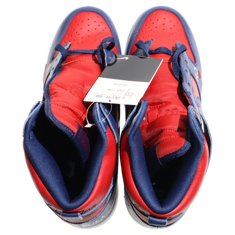 NIKE SB(ナイキエスビー) 22SS × SUPREME DUNK HIGH BY ANY MEANS シュプリーム ダンク バイ エニー ミーンズ ハイカットスニーカー レッド/ネイビー US8/26cm DN3741-600
