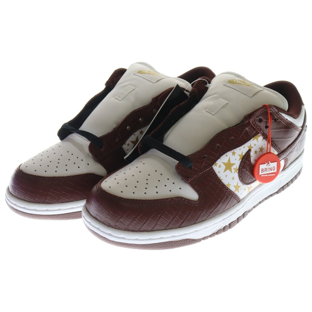 NIKE SB(ナイキエスビー) 21SS × SUPREME DUNK LOW OG QS GOLD STARS シュプリーム ダンク ロー ゴールドスターズ ローカットスニーカー ホワイト/ブラウン US8/26cm DH3228-103