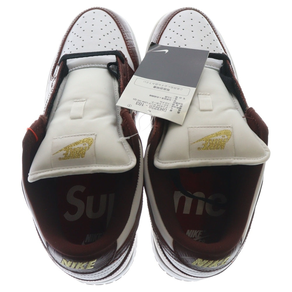 NIKE SB(ナイキエスビー) 21SS × SUPREME DUNK LOW OG QS GOLD STARS シュプリーム ダンク ロー ゴールドスターズ ローカットスニーカー ホワイト/ブラウン US8/26cm DH3228-103