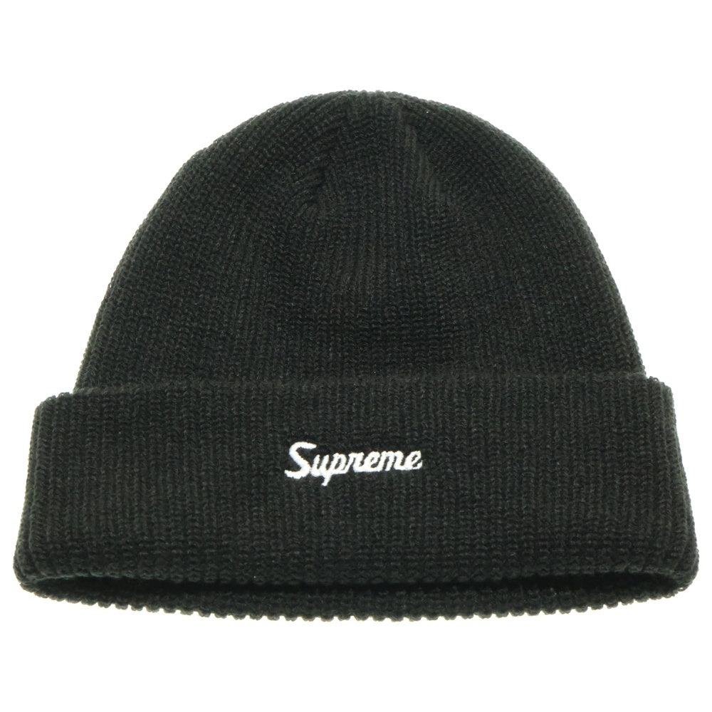 SUPREME(シュプリーム) 25AW Loose Gauge Beanie ルーズ ゲージ ロゴ刺繍 ニットビーニー 帽子 ブラック