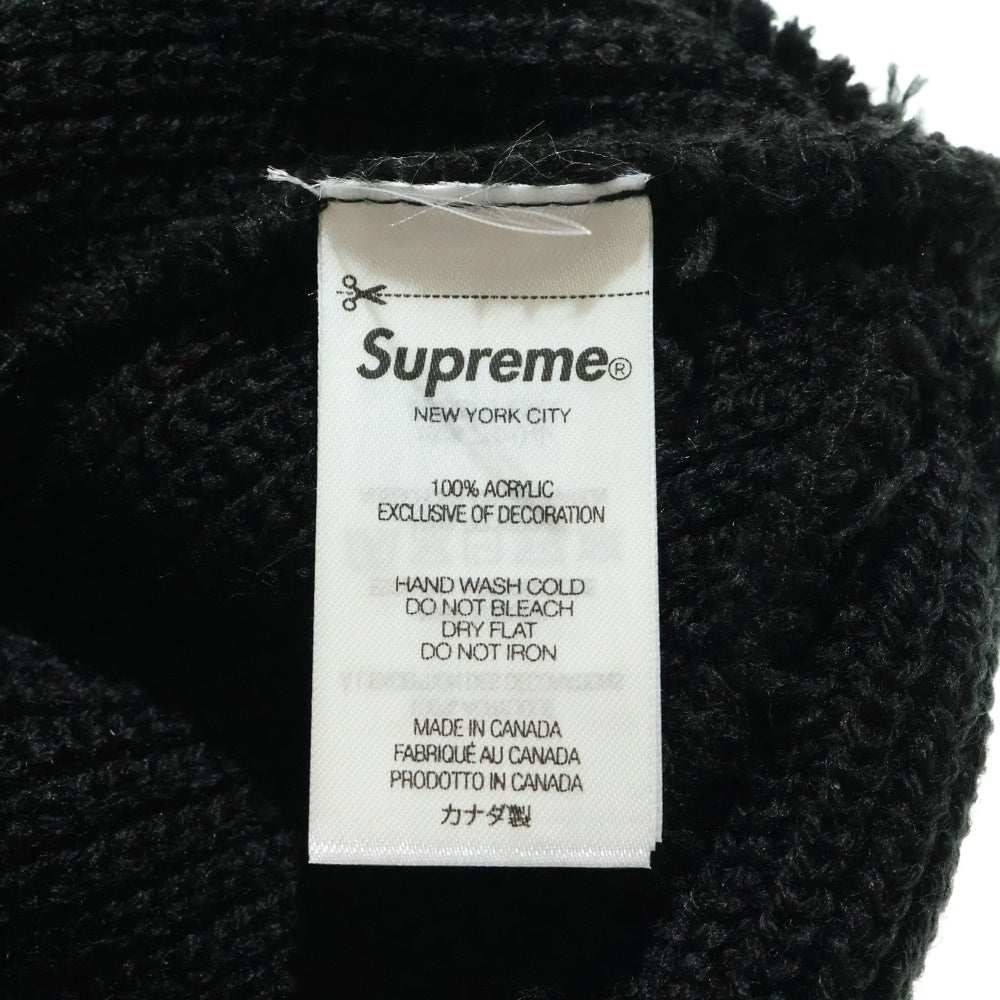 SUPREME(シュプリーム) 25AW Loose Gauge Beanie ルーズ ゲージ ロゴ刺繍 ニットビーニー 帽子 ブラック