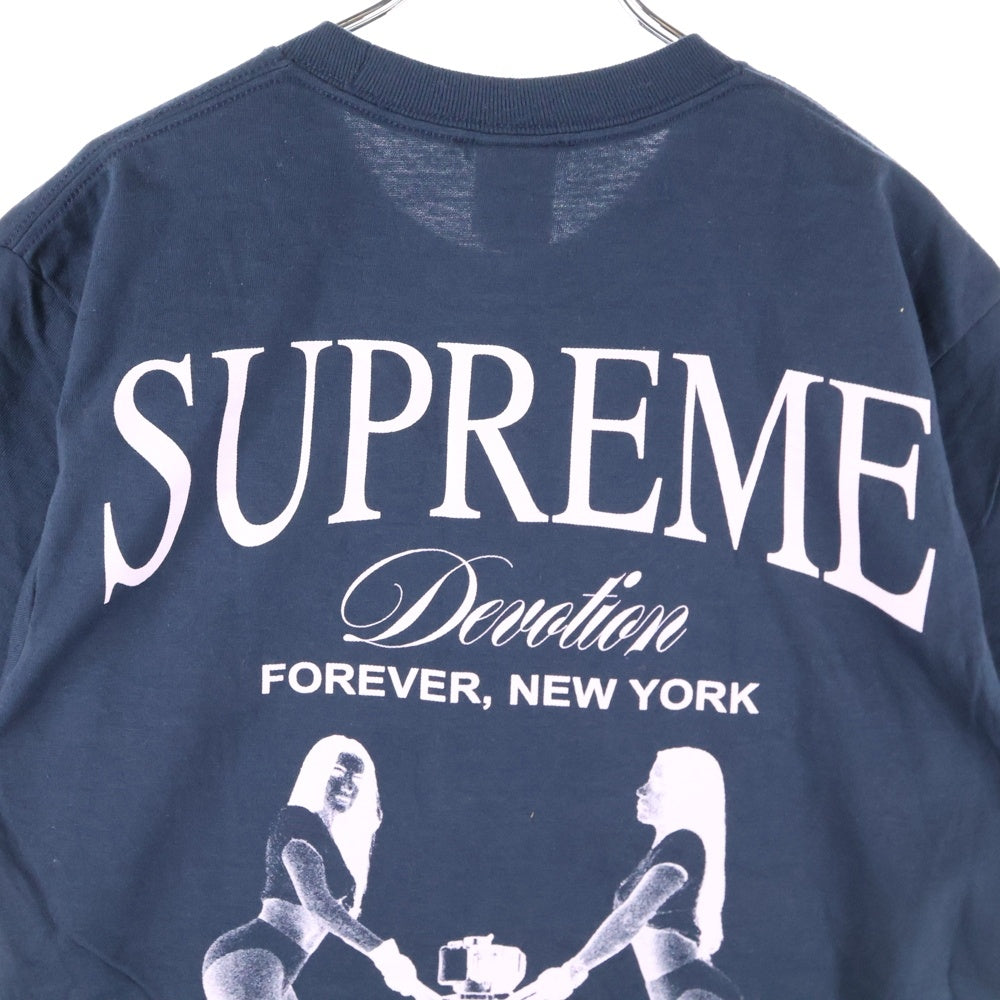 SUPREME(シュプリーム) 25AW Devotion Tee ディヴォーション プリント クルーネック 半袖Tシャツ カットソー ネイビー