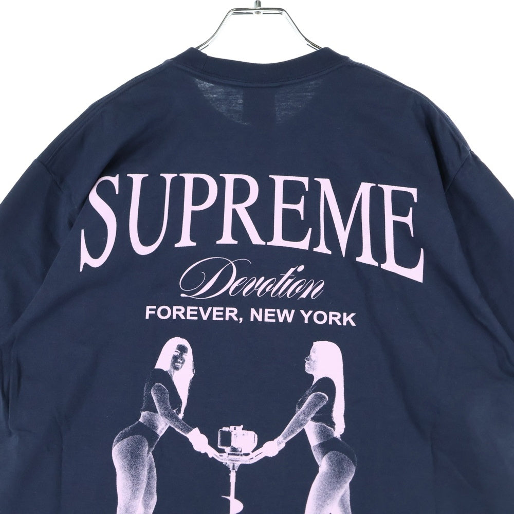 SUPREME(シュプリーム) 25AW Devotion Tee ディヴォーション プリント クルーネック 半袖Tシャツ カットソー ネイビー