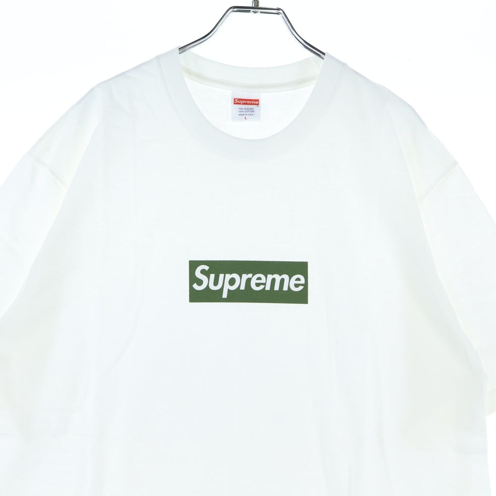 SUPREME(シュプリーム) 23AW Berlin Store Open Limited Box Logo Tee ベルリン オープン記念 ボックスロゴ クルーネック 半袖Tシャツ カットソー ホワイト/カーキ
