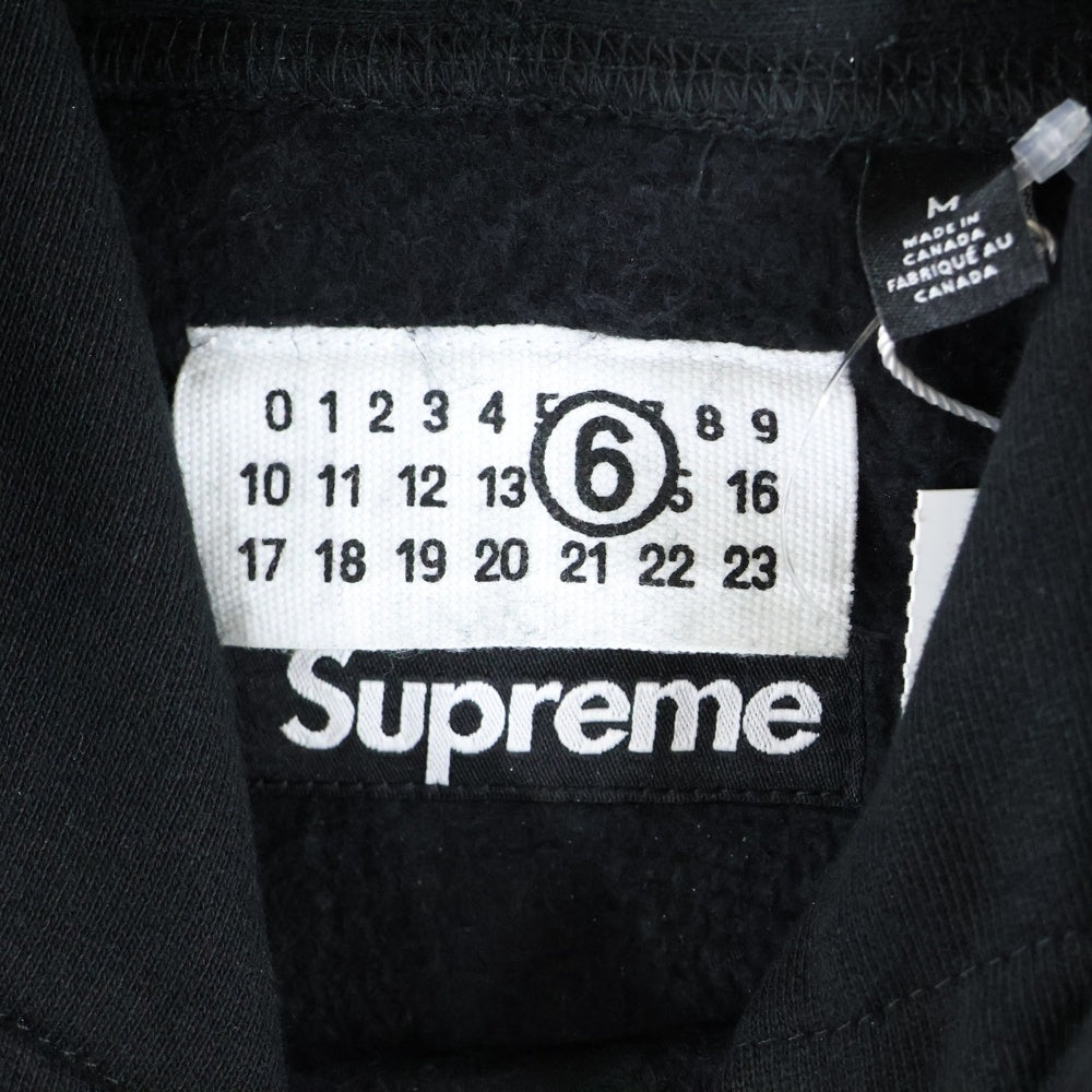 SUPREME(シュプリーム) 24SS ×MM6 Maison Margiela Foil Box Logo Hooded Sweatshirt エムエムシックス メゾンマルジェラ ホイル ボックスロゴ プルオーバーパーカー
