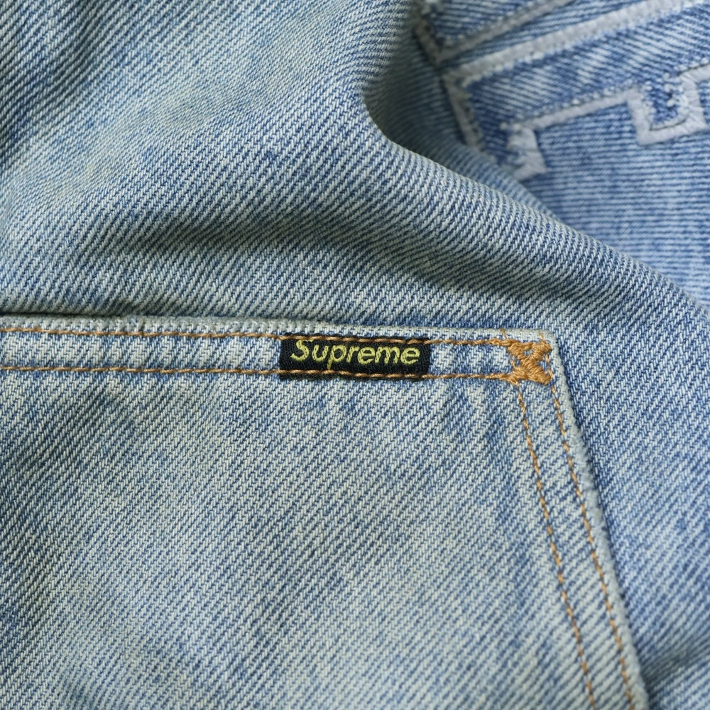 SUPREME(シュプリーム) 25AW Reflective Arc Hooded Work Jacket リフレクティブ アーチロゴ 裏地チェック デニム ワークジャケット フーディー インディゴ