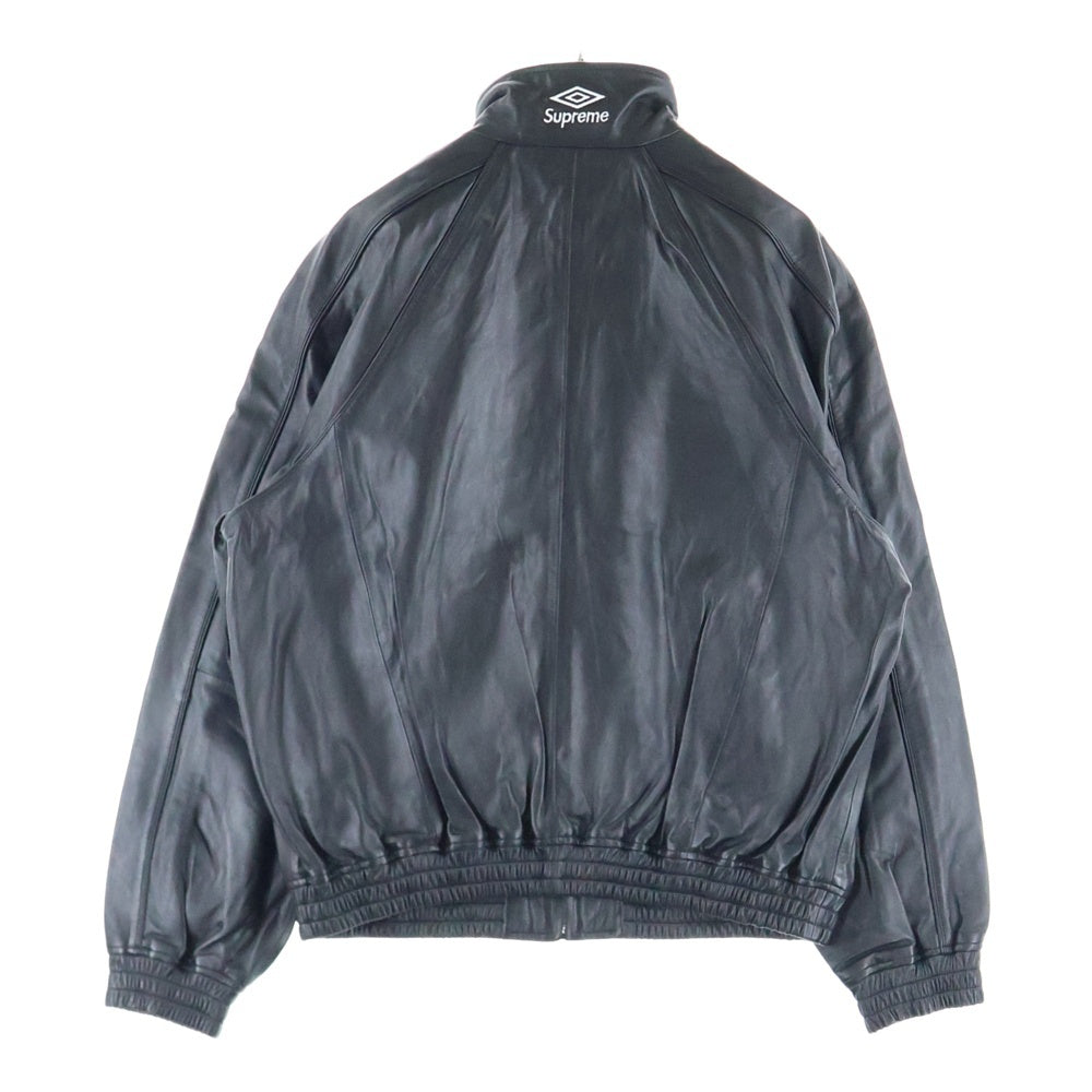 SUPREME(シュプリーム) 25AW × Umbro Leather Track Jacket アンブロ レザー トラックジャケット ブルゾン ブラック