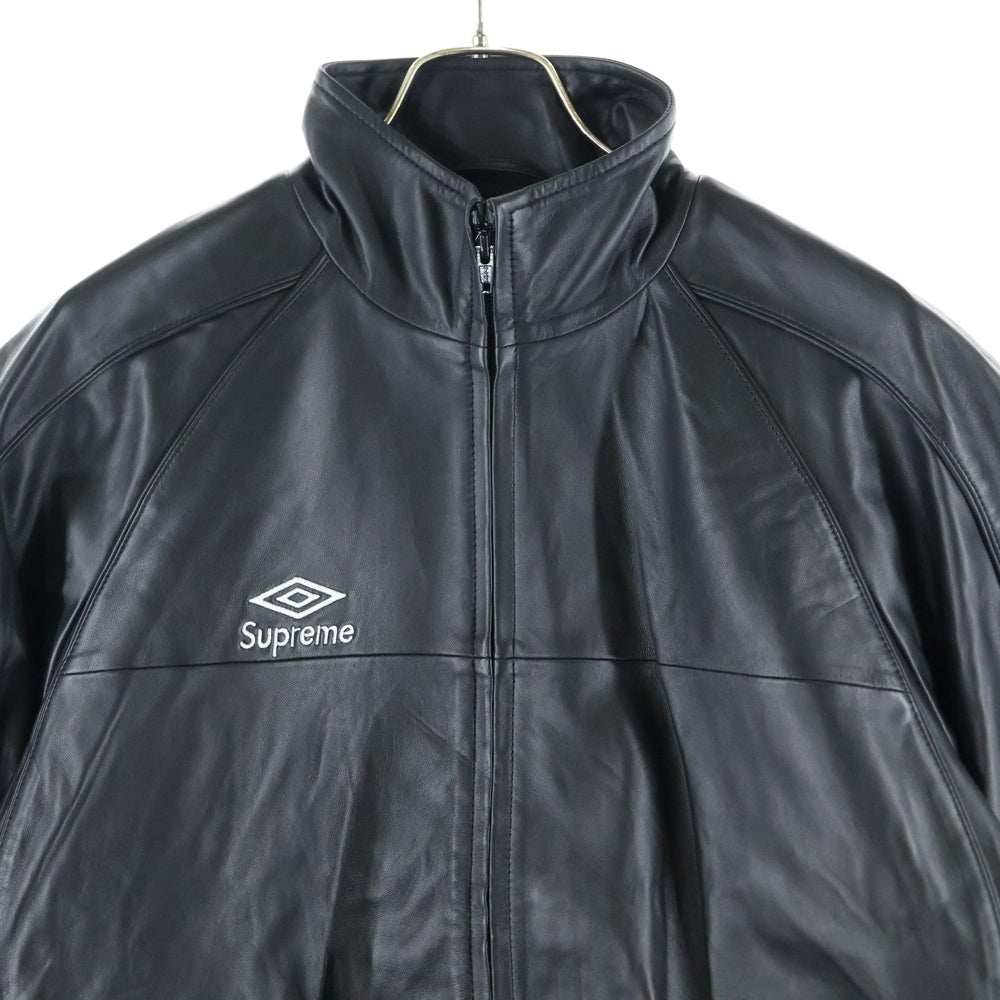 SUPREME(シュプリーム) 25AW × Umbro Leather Track Jacket アンブロ レザー トラックジャケット ブルゾン ブラック