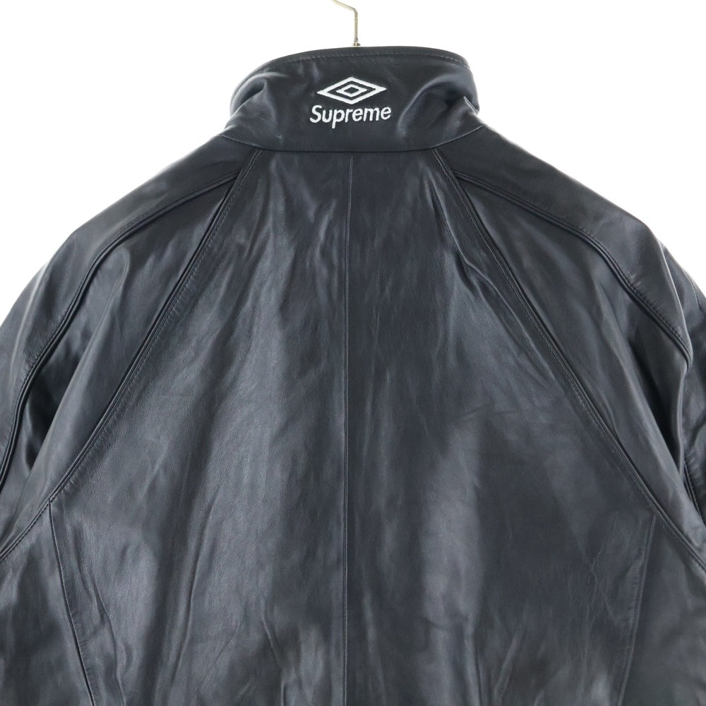 SUPREME(シュプリーム) 25AW × Umbro Leather Track Jacket アンブロ レザー トラックジャケット ブルゾン ブラック