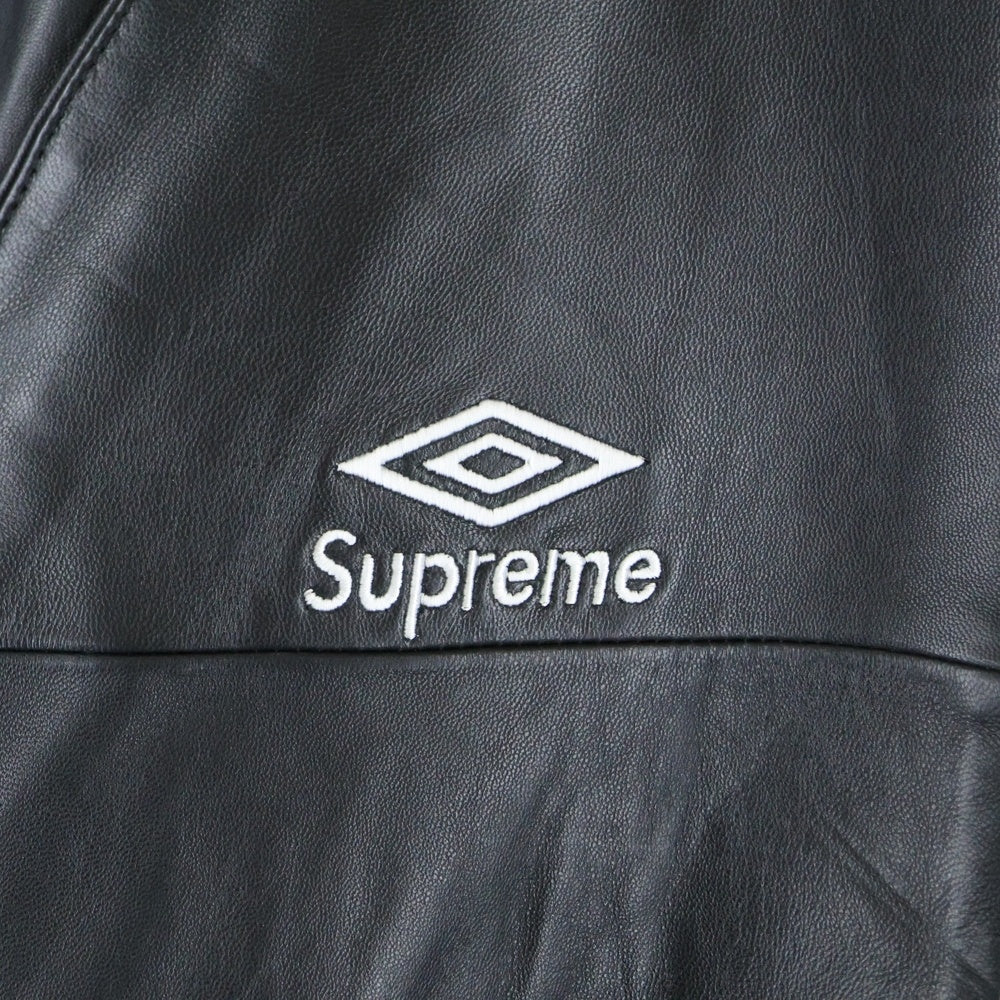 SUPREME(シュプリーム) 25AW × Umbro Leather Track Jacket アンブロ レザー トラックジャケット ブルゾン ブラック