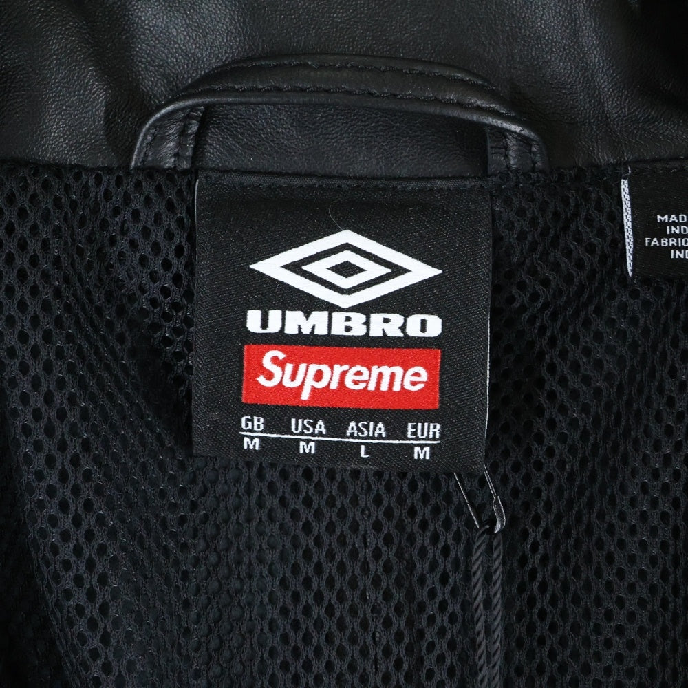 SUPREME(シュプリーム) 25AW × Umbro Leather Track Jacket アンブロ レザー トラックジャケット ブルゾン ブラック