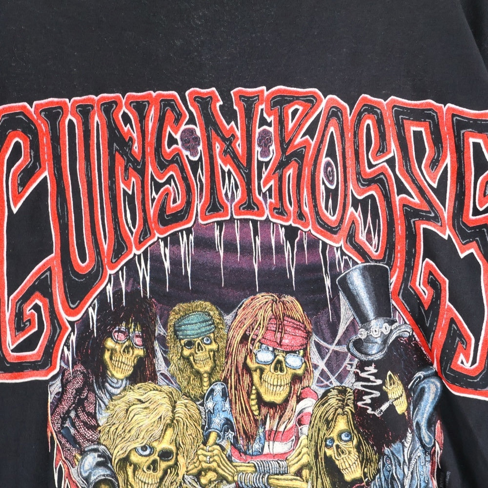 VINTAGE(ヴィンテージ) 90s GUNS N' ROSES 1992 USE YOUR ILLUSION TOUR BROCKUM ガンズアンドローゼス フロントロゴ 半袖Tシャツ ブラック