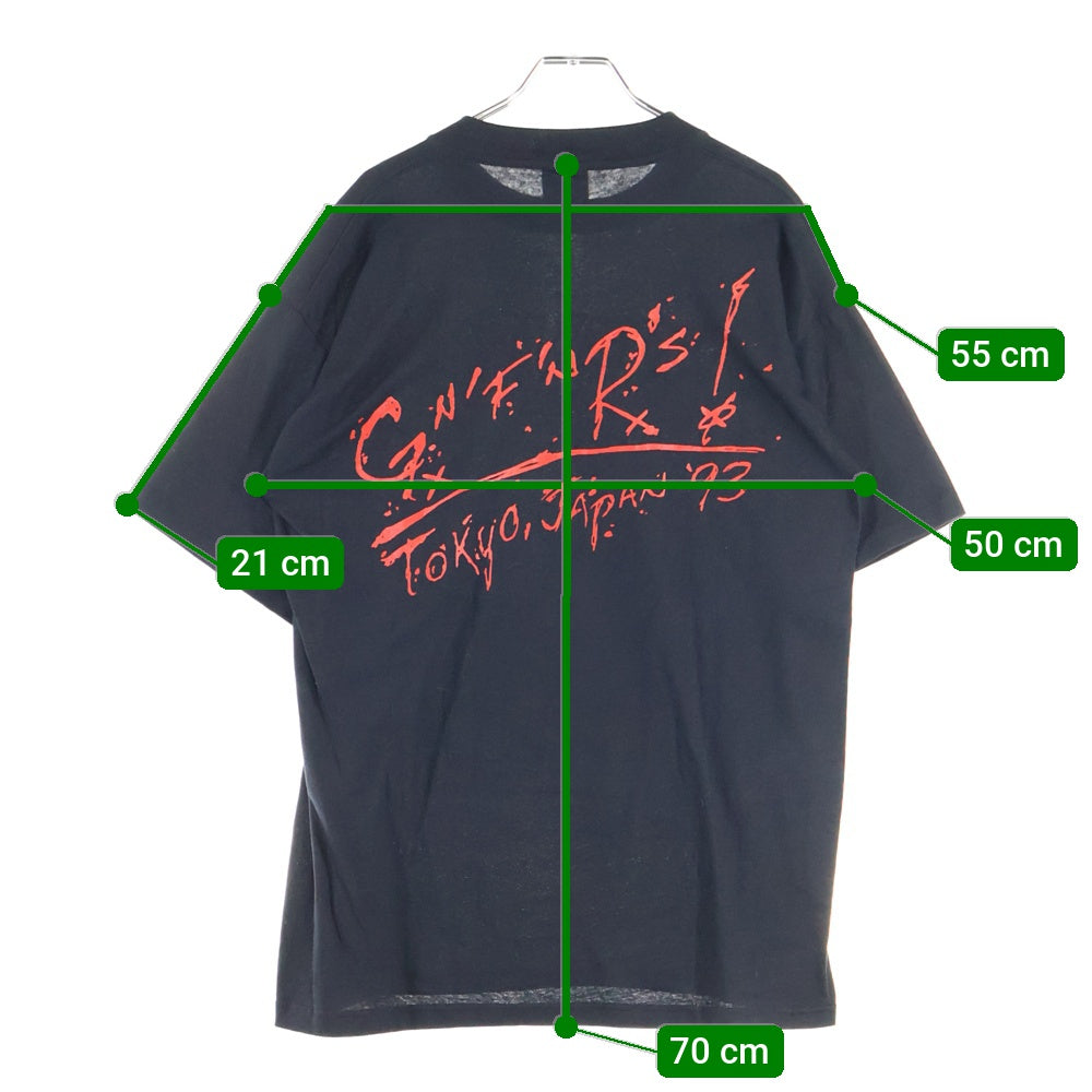 VINTAGE(ヴィンテージ) 90s GUNS N' ROSES 1992 USE YOUR ILLUSION TOUR BROCKUM ガンズアンドローゼス フロントロゴ 半袖Tシャツ ブラック
