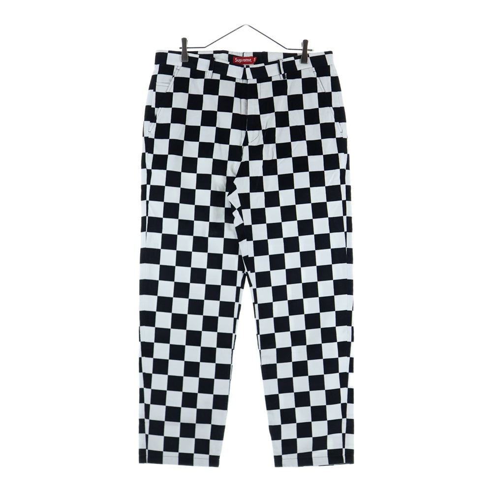 SUPREME(シュプリーム) 20AW Velvet Trouser ベルベット トラウザー ベロア チェック パンツ ブラック/ホワイト