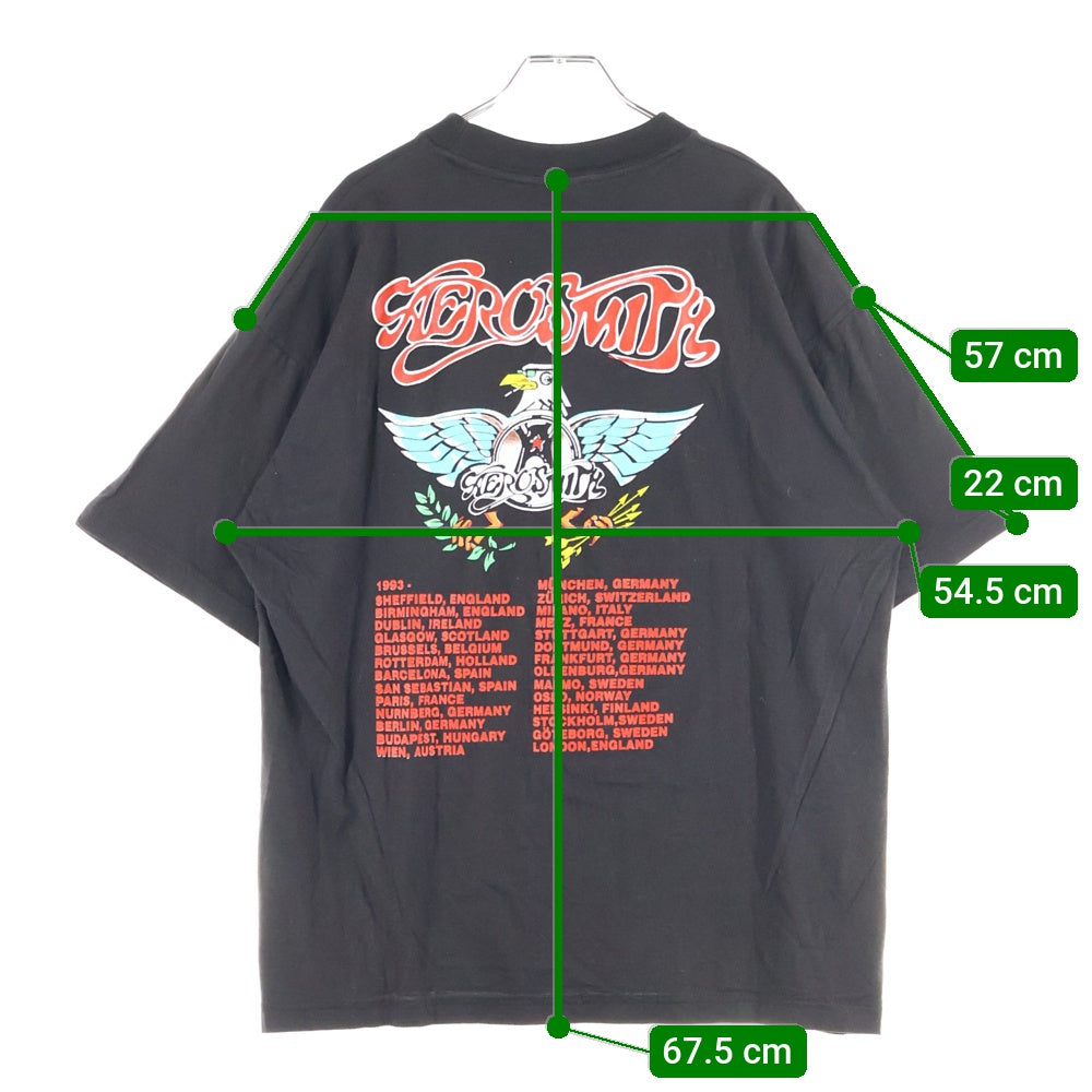 VINTAGE(ヴィンテージ) 90s AEROSMITH 1993 Tour Tee エアロスミス ツアー 両面プリント 半袖カットソー Tシャツ ブラック