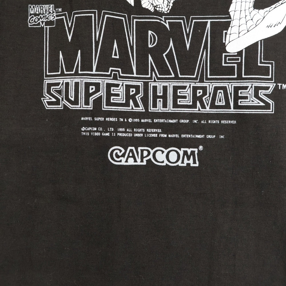 VINTAGE(ヴィンテージ) 90s 1995 MARVEL SUPER HEROES CAPCOM マーベル スーパーヒーローズ カプコン ゲームプロモーション 両面プリント クルーネック 半袖Tシャツ