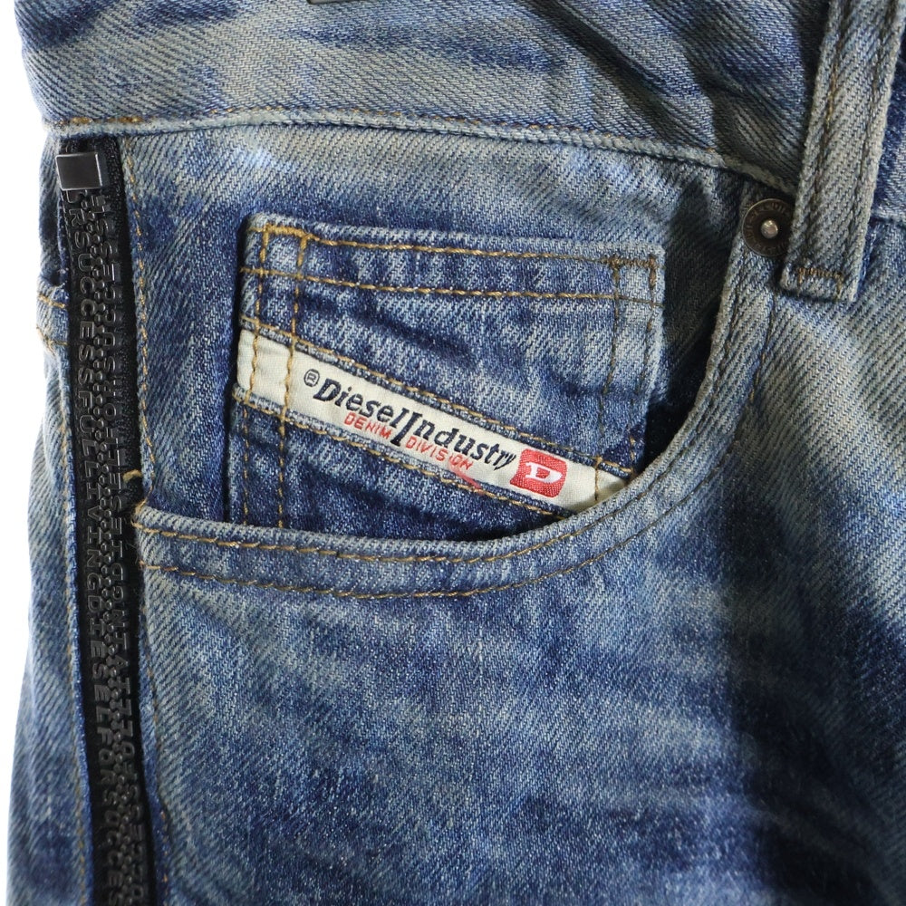 DIESEL(ディーゼル) Straight D-Rise Jeans Blue サイドジップ ストレートデニムパンツ インディゴ A13797