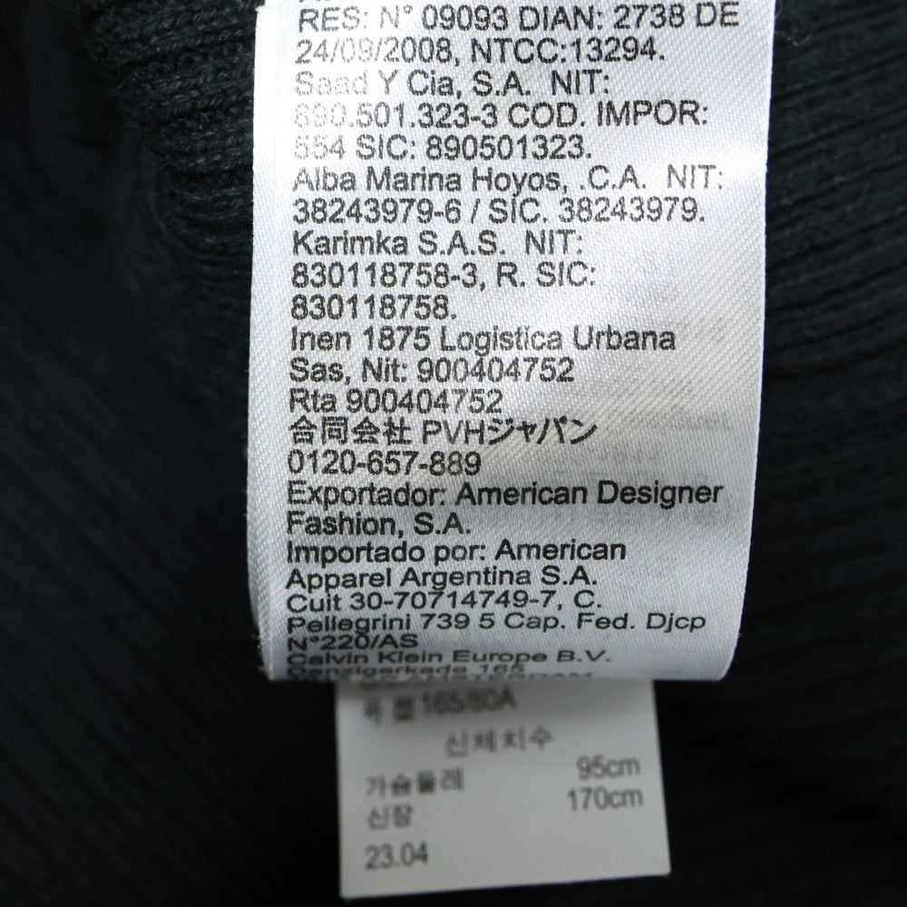 Calvin Klein Jeans(カルバンクラインジーンズ) ロゴ刺繍 タートルネック ロングスリーブ ニット ブラック