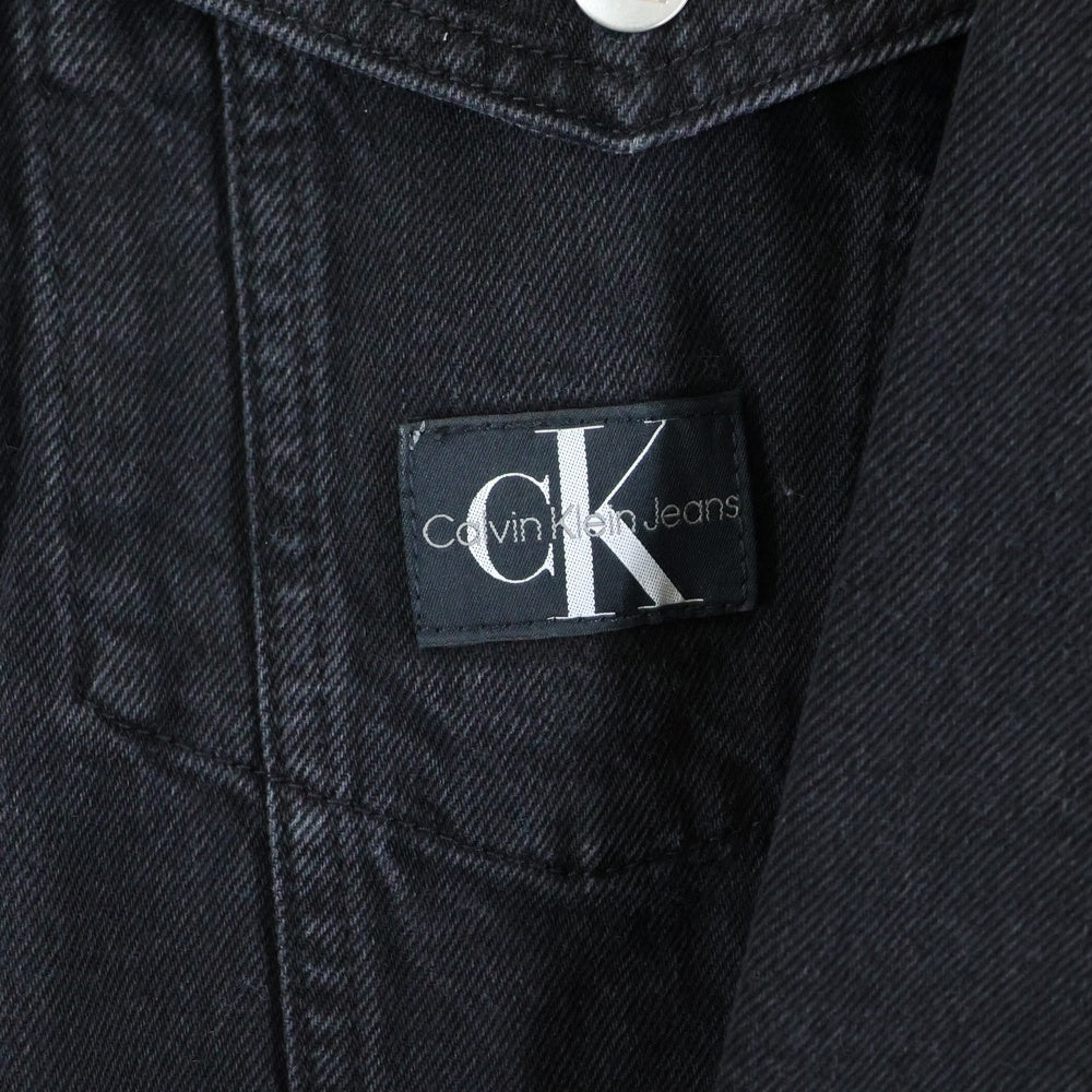 Calvin Klein Jeans(カルバンクラインジーンズ) Oversized Fit 胸ロゴパッチ デニム ジャケット ブラック