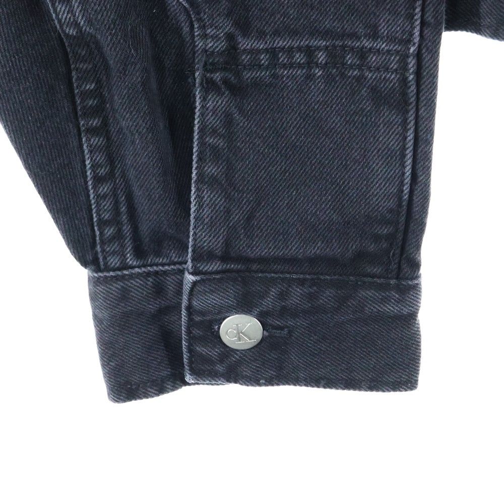 Calvin Klein Jeans(カルバンクラインジーンズ) Oversized Fit 胸ロゴパッチ デニム ジャケット ブラック