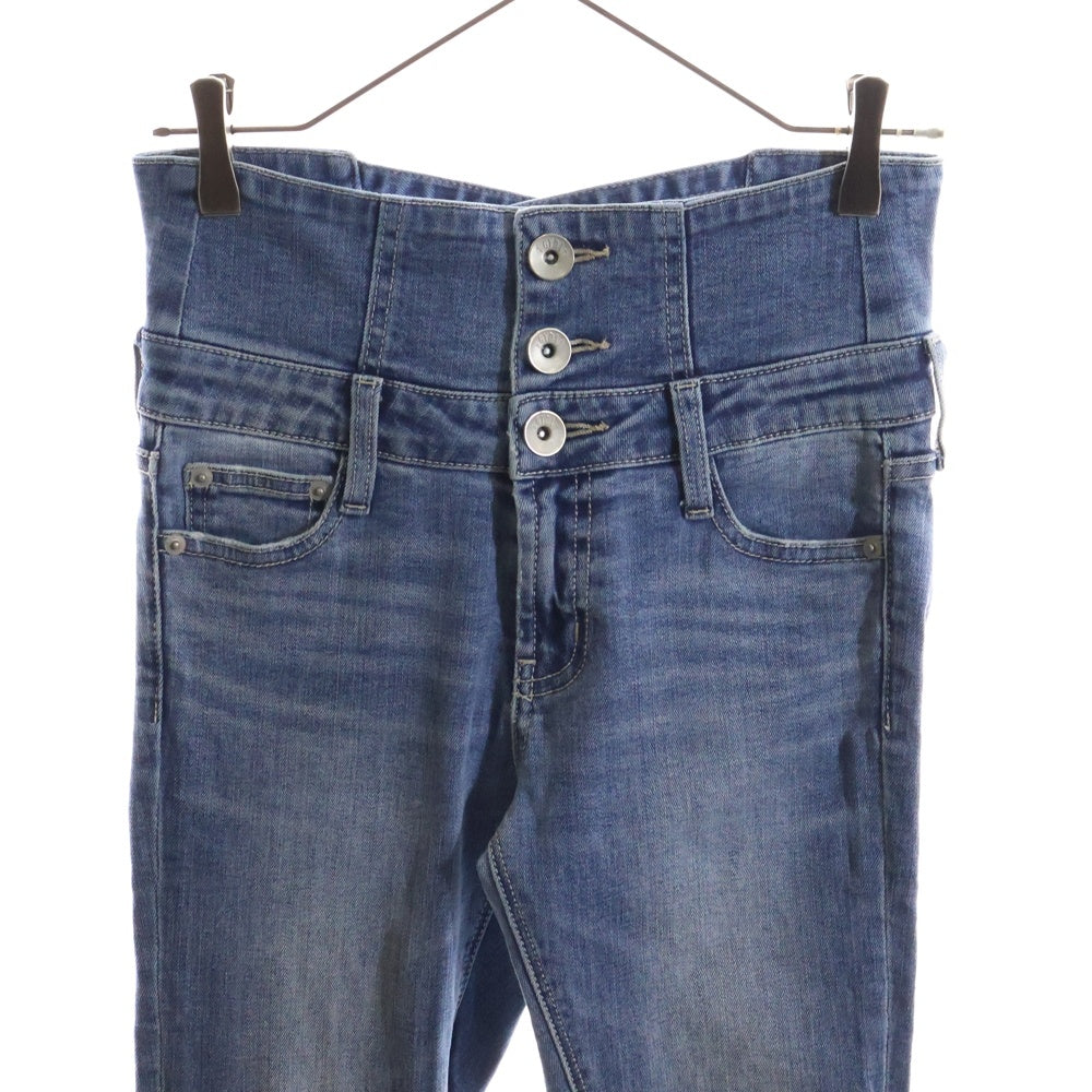 NO BRAND(ノーブランド) GYDM ハイウェスト クロススキニー デニム パンツ インディゴ