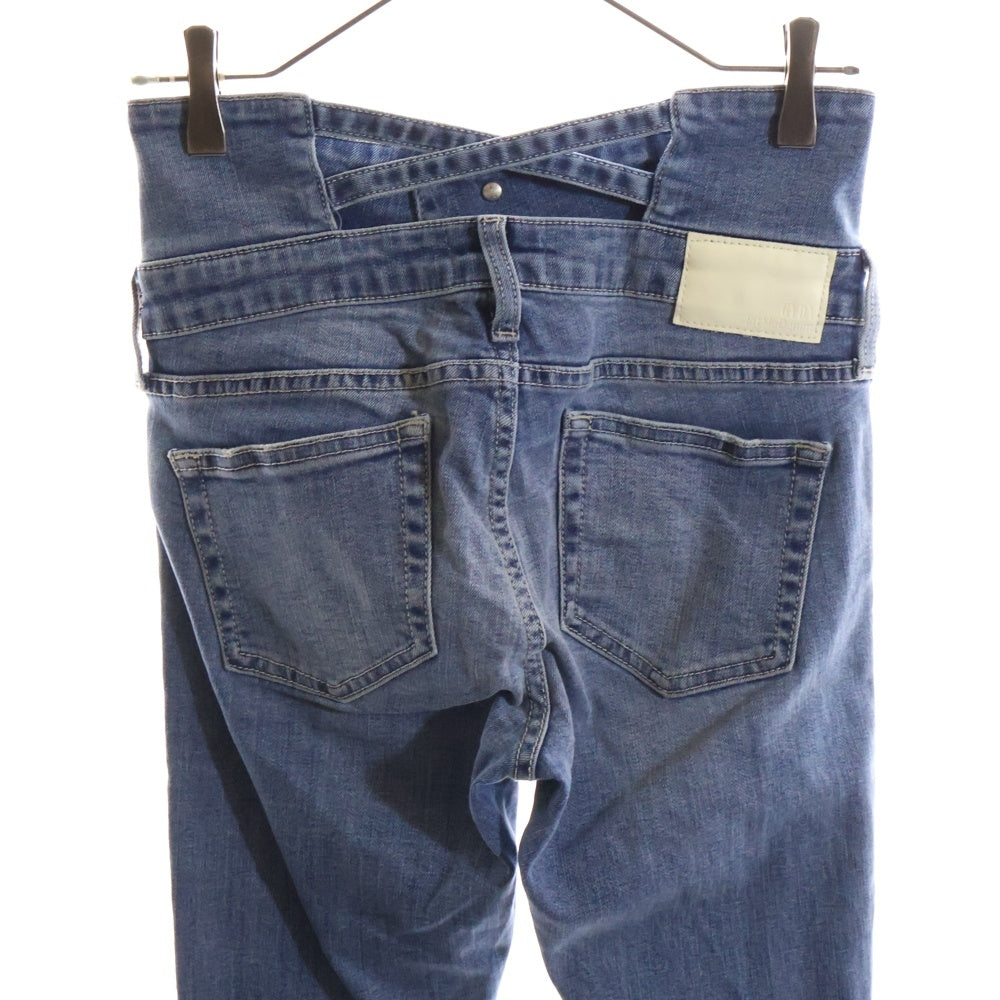 NO BRAND(ノーブランド) GYDM ハイウェスト クロススキニー デニム パンツ インディゴ