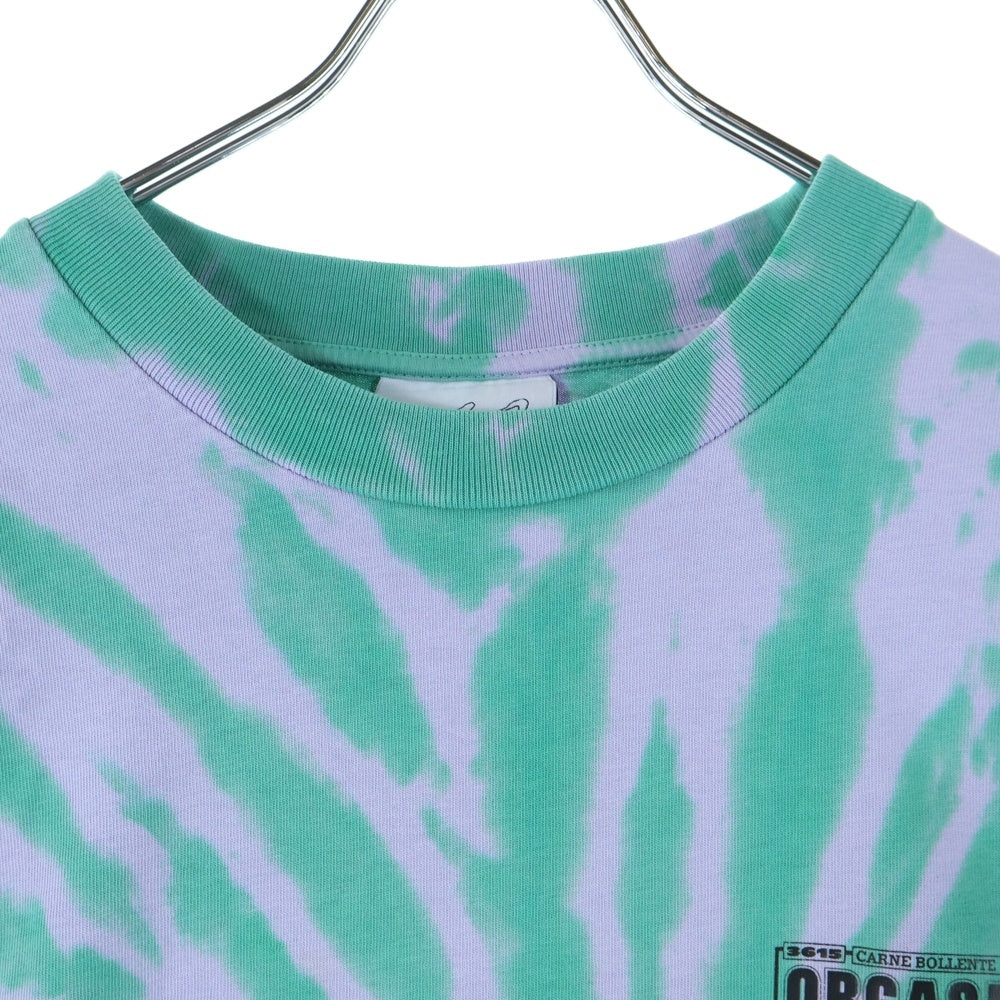 Carne Bollente(カルネボレンテ) タイダイ オーガズム 両面プリント 長袖 Tシャツ カットソー グリーン