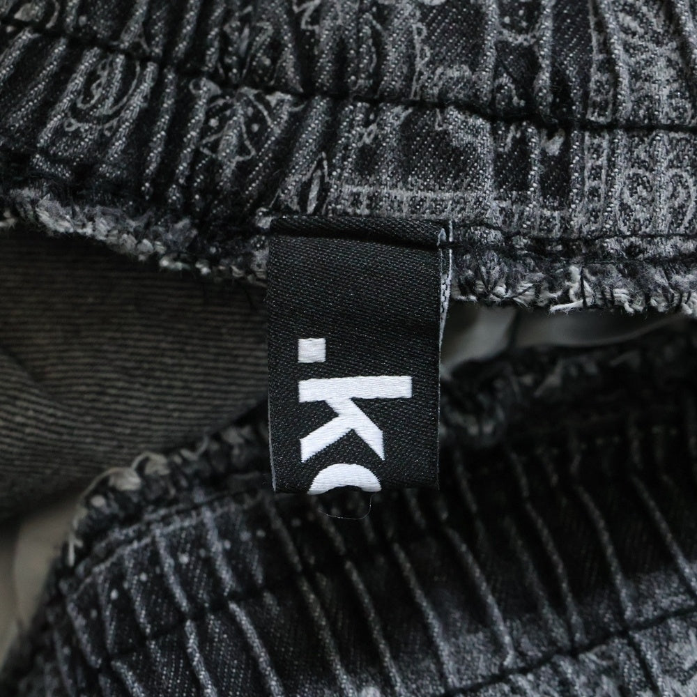 NO BRAND(ノーブランド) .KOM ペイズリー 総柄 ワイド パンツ ブラック