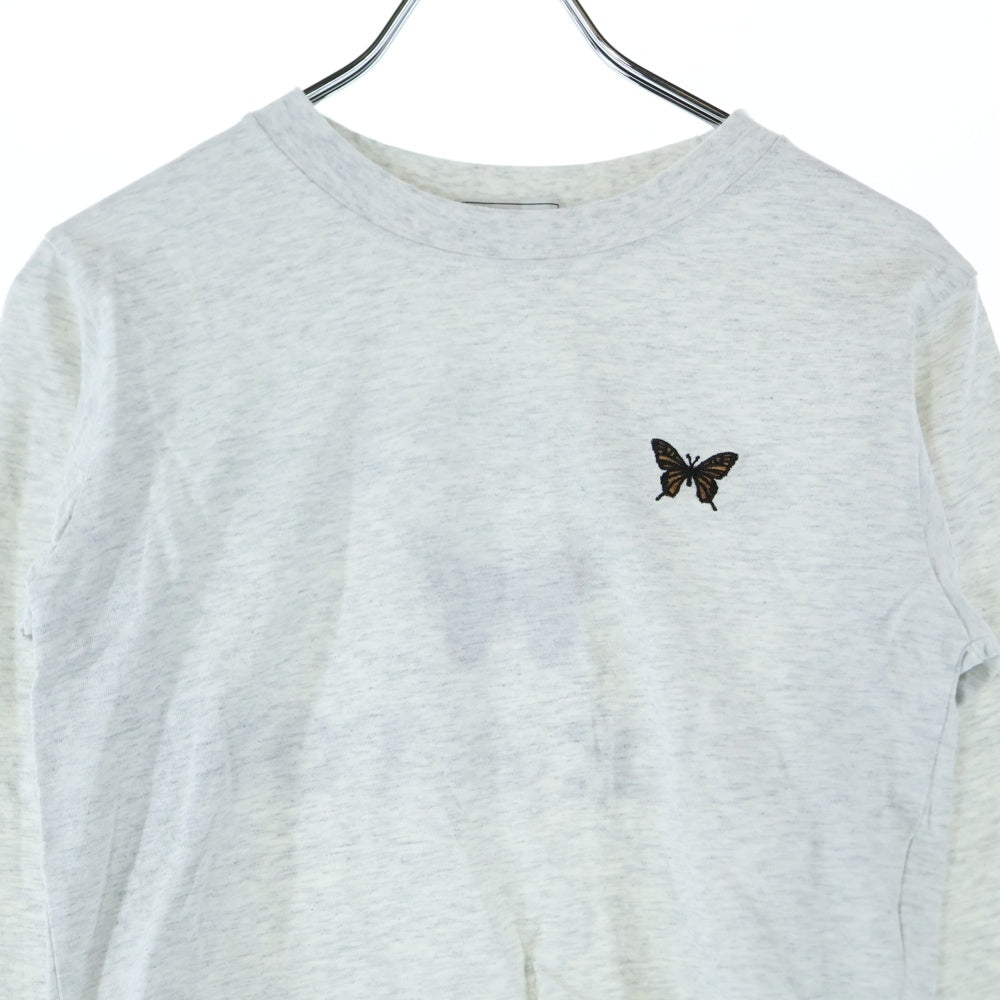 W.W.G(フーズフーギャラリー) バタフライ ロゴ刺繍 長袖 Tシャツ カットソー レディース グレー