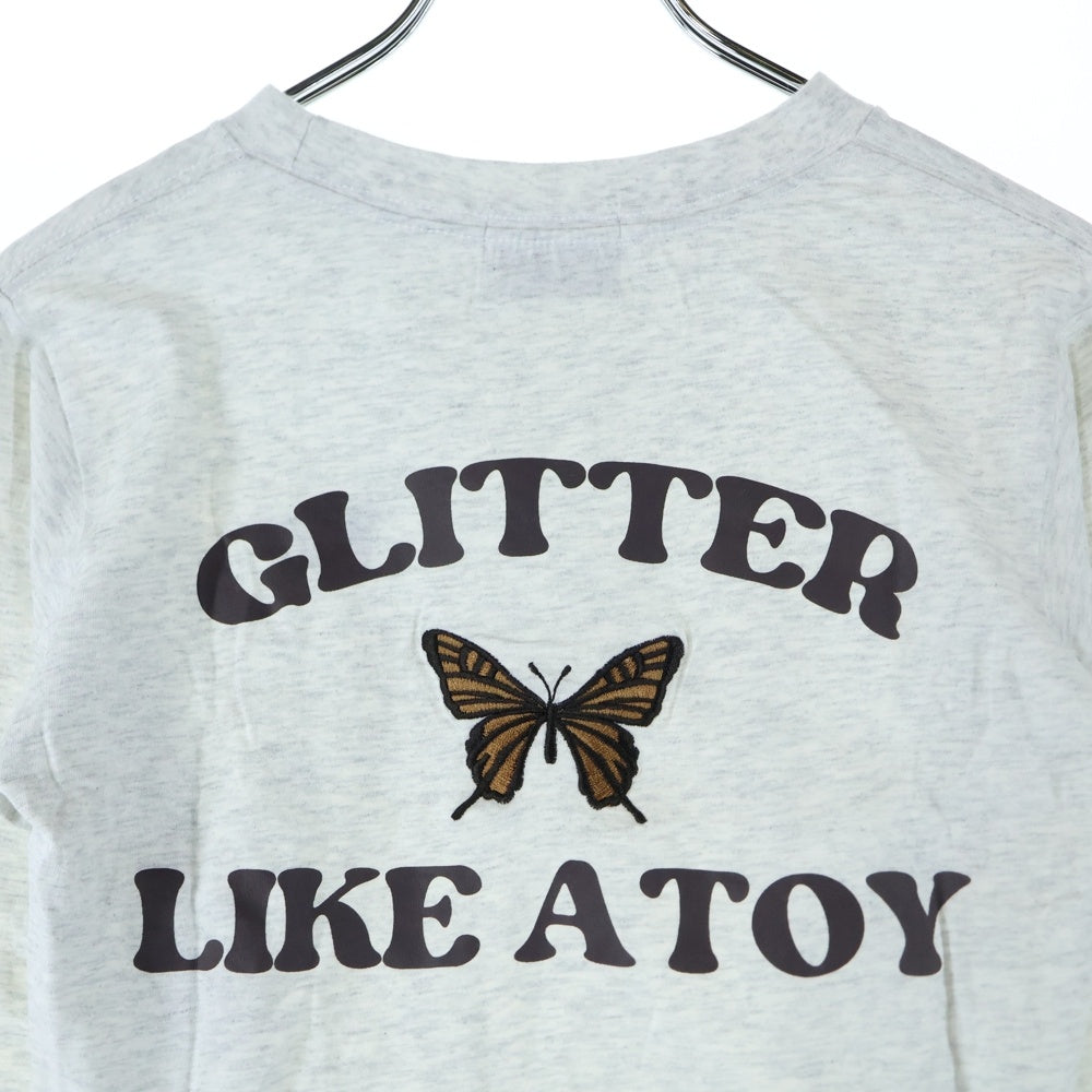 W.W.G(フーズフーギャラリー) バタフライ ロゴ刺繍 長袖 Tシャツ カットソー レディース グレー
