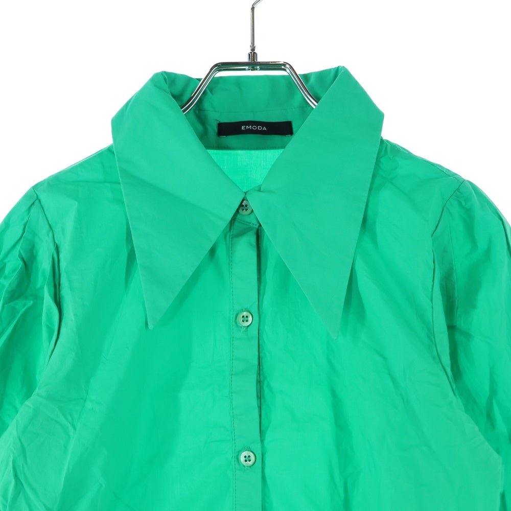 EMODA(エモダ) ショート丈 長袖 シャツ グリーン レディース