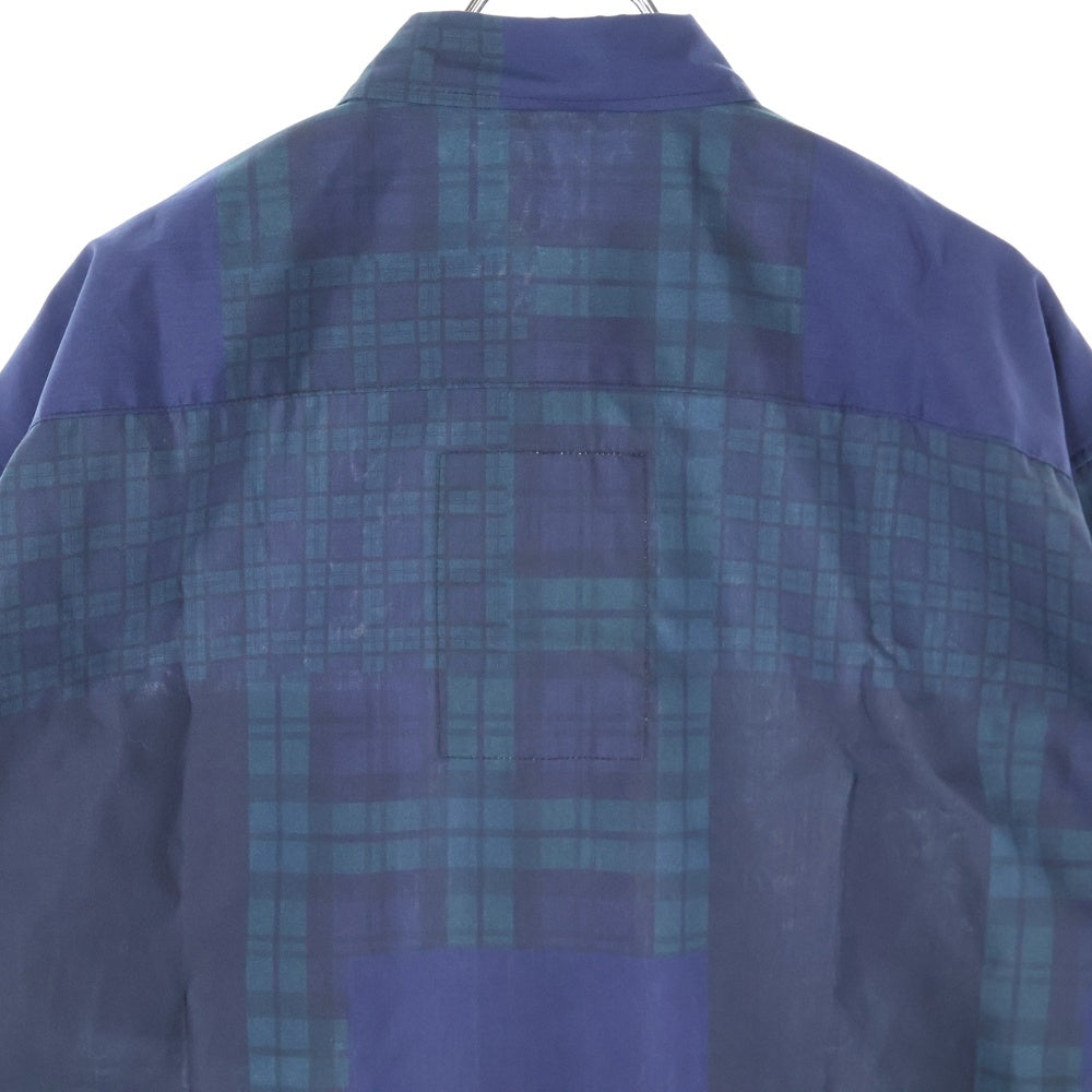 SSZ(エスエスズィー) 18SS × BEAMS ELBOW SHIRT ビームス エルボーパッチ ブラックウォッチ チェック 転写プリント 長袖シャツ グリーン/ブラック 11-114887-791-91-18
