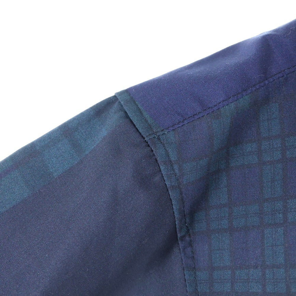 SSZ(エスエスズィー) 18SS × BEAMS ELBOW SHIRT ビームス エルボーパッチ ブラックウォッチ チェック 転写プリント 長袖シャツ グリーン/ブラック 11-114887-791-91-18