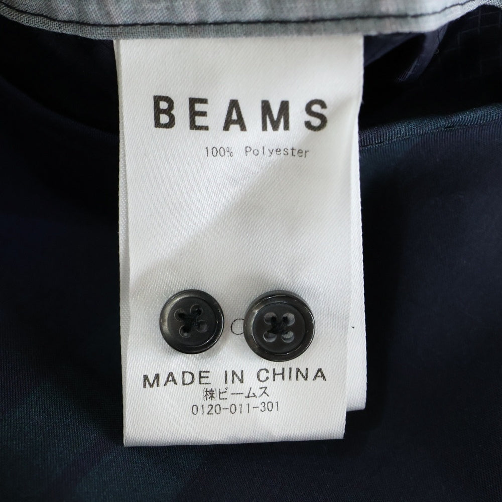 SSZ(エスエスズィー) 18SS × BEAMS ELBOW SHIRT ビームス エルボーパッチ ブラックウォッチ チェック 転写プリント 長袖シャツ グリーン/ブラック 11-114887-791-91-18