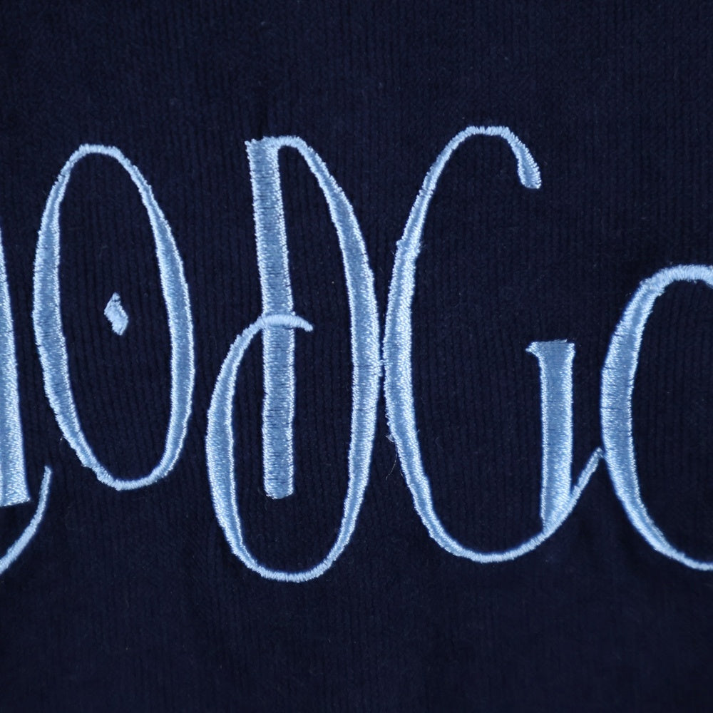 modgle(モジュール) ロゴ刺繍 コーデュロイ クルーネック半袖Tシャツ ネイビー 0812No02
