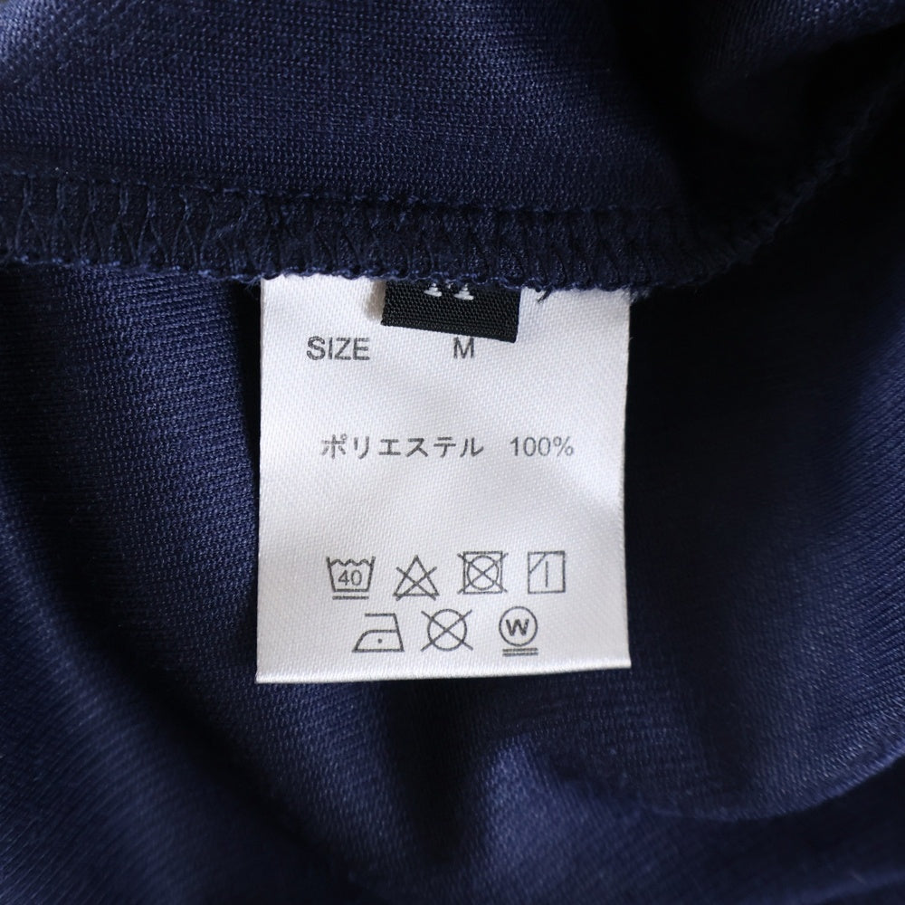 modgle(モジュール) ロゴ刺繍 コーデュロイ クルーネック半袖Tシャツ ネイビー 0812No02