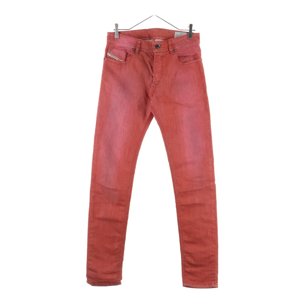 DIESEL(ディーゼル) SLEENKER スリムフィット クラッシュ加工 ストレートデニムパンツ ジーンズ レッド
