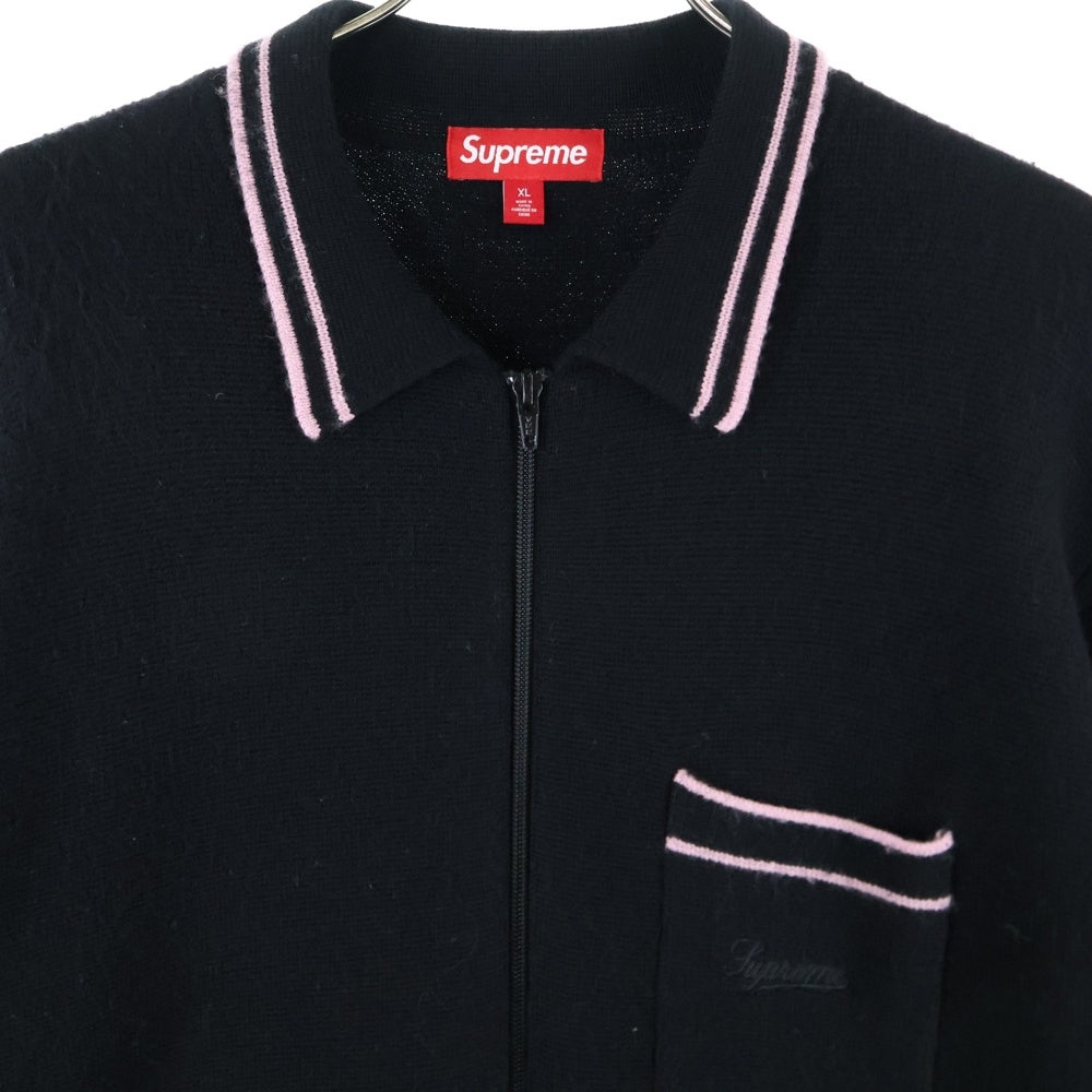 SUPREME(シュプリーム) 24AW Zip Up Polo Sweater ジップアップ ポロ スウェット セーター ブラック