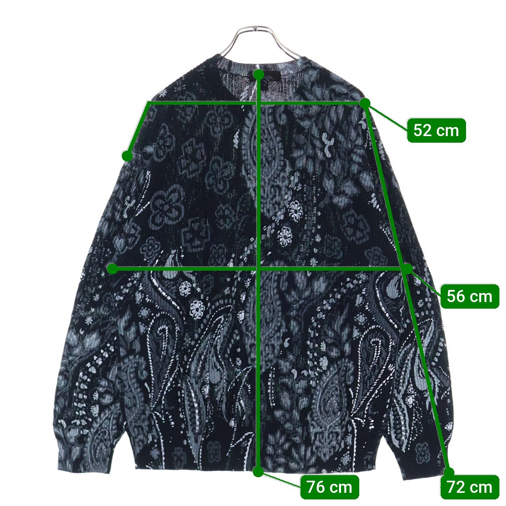SUPREME(シュプリーム) 24SS Printed Paisley Sweater ペイズリー 総柄 ニット セーター ブラック