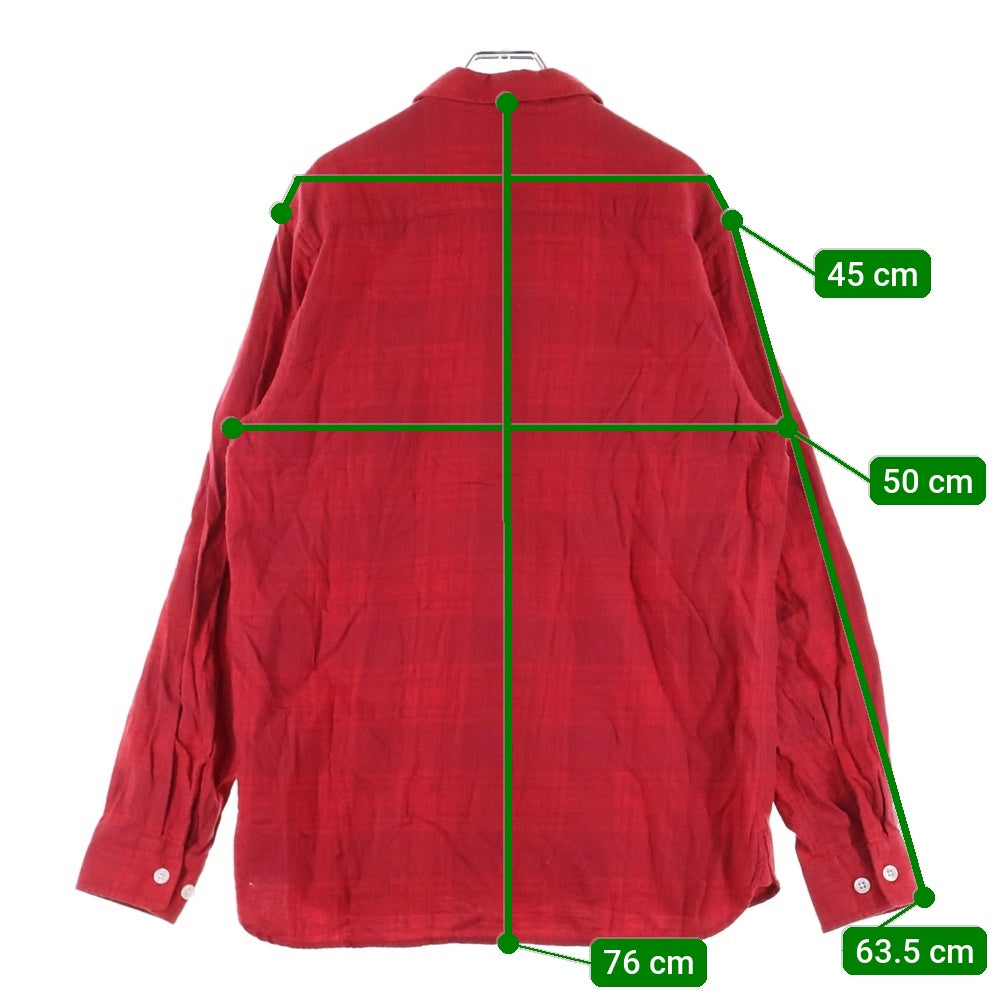 SUPREME(シュプリーム) 長袖 チェック シャツ レッド