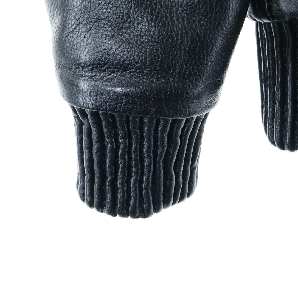 BIGTWIN(ビッグツイン) LEATHER JACKET クロスコンチョ レザージャケット フーディー ブラック