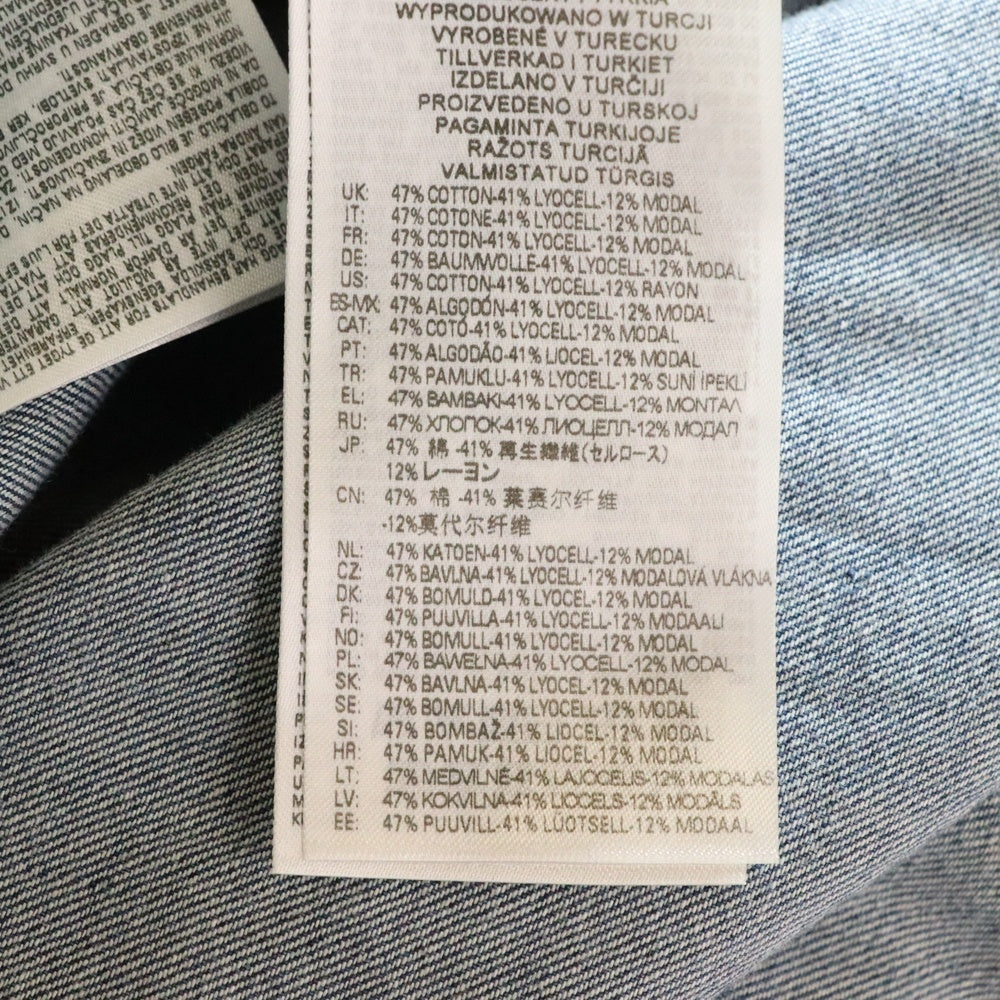 DIESEL(ディーゼル) 23SS D-UM Denim Hoodie クラッシュ加工 デニム プルオーバースウェットパーカー フーディー インディゴ A09691