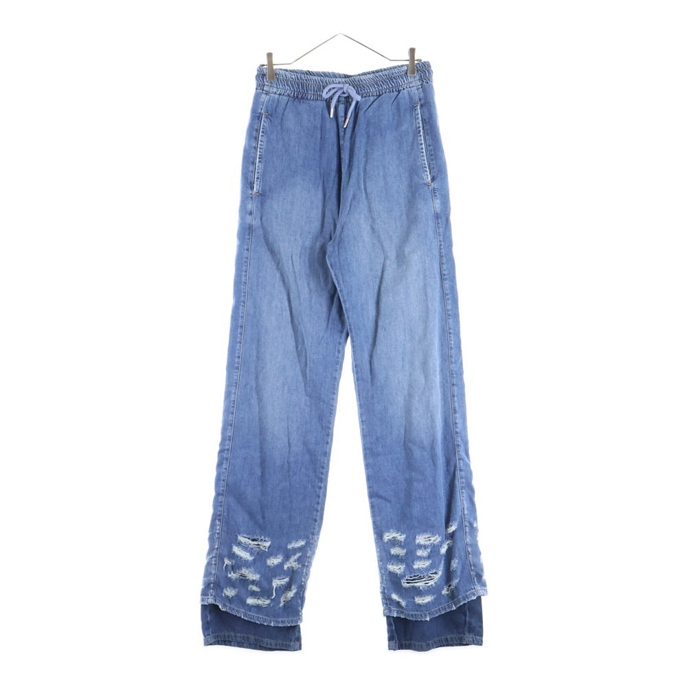 DIESEL(ディーゼル) 23SS Straight Jeans クラッシュ加工 ルーズフィット デニムパンツ インディゴ A09693