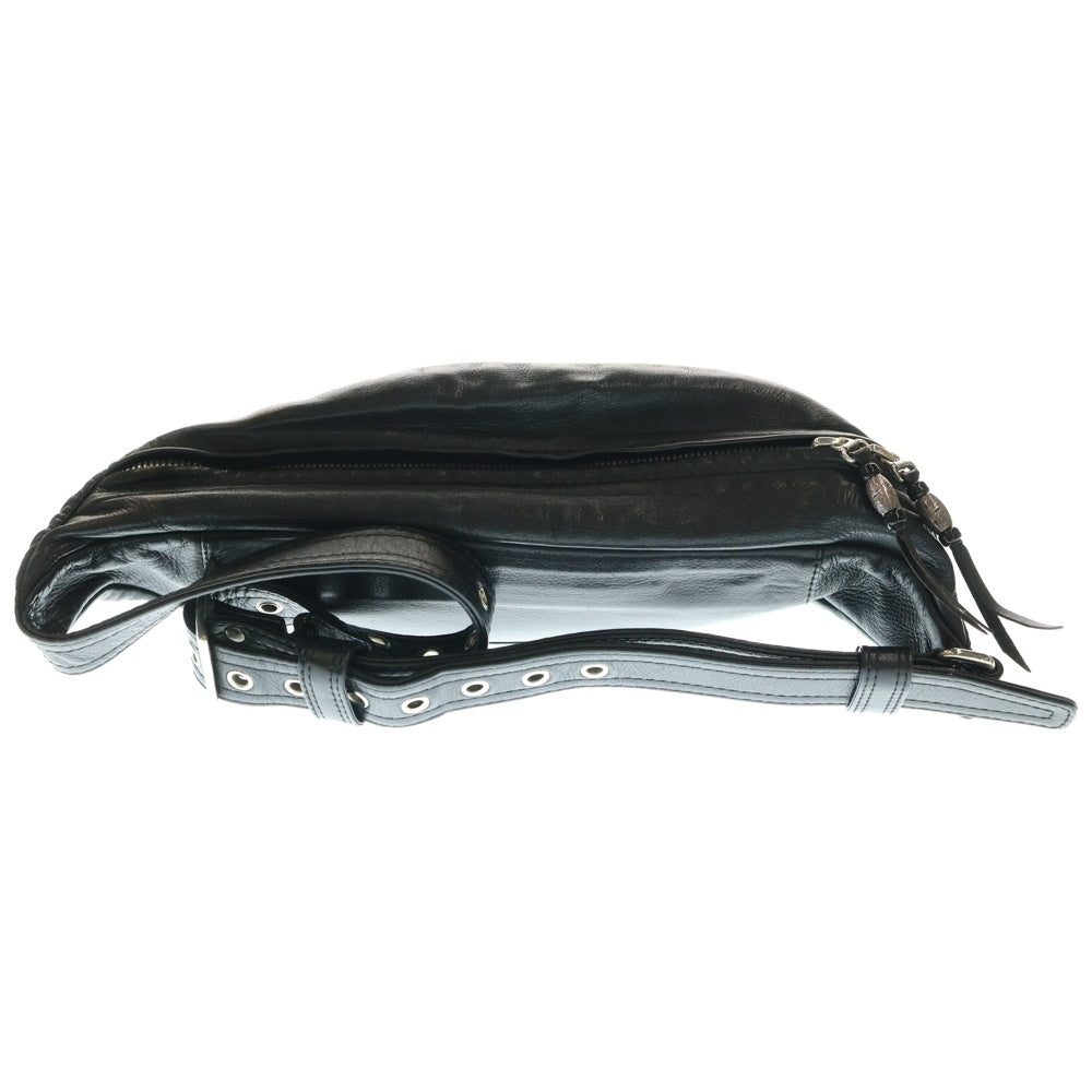 NO BRAND(ノーブランド) BIGTWIN ビッグツイン QUILTING LEATHER BAG クロスコンチョ キルティング レザー ボディバッグ ウエストバッグ ブラック
